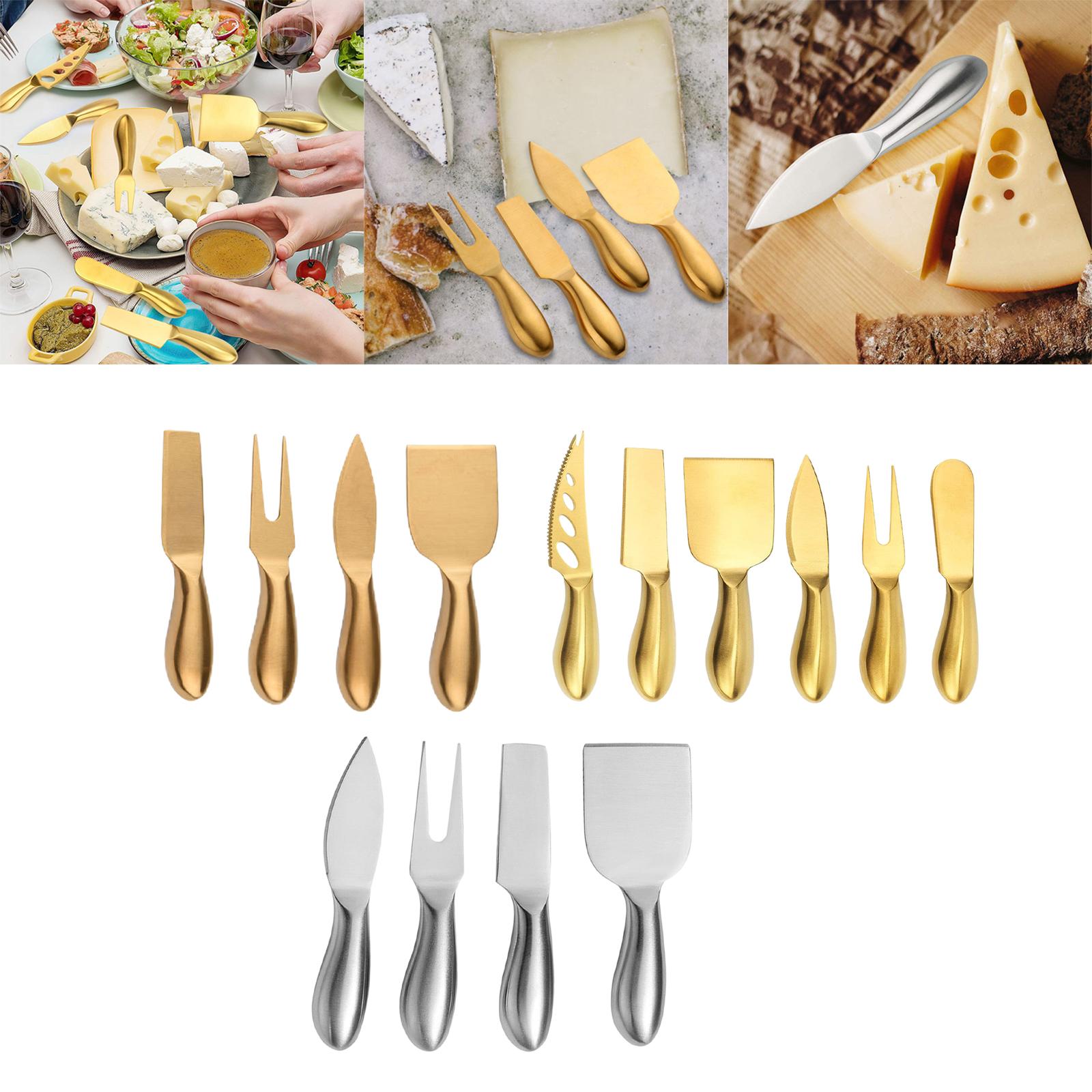 Stainless Steel Cheese Tools Set Cheese Cutter Cake Spatula 4PCS Golden