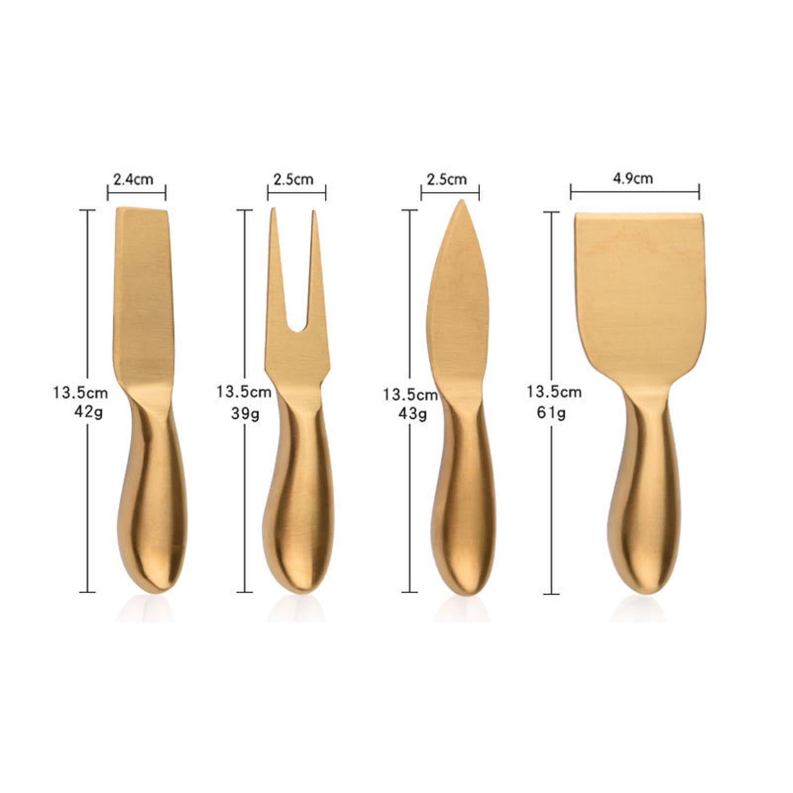Stainless Steel Cheese Tools Set Cheese Cutter Cake Spatula 6PCS Golden