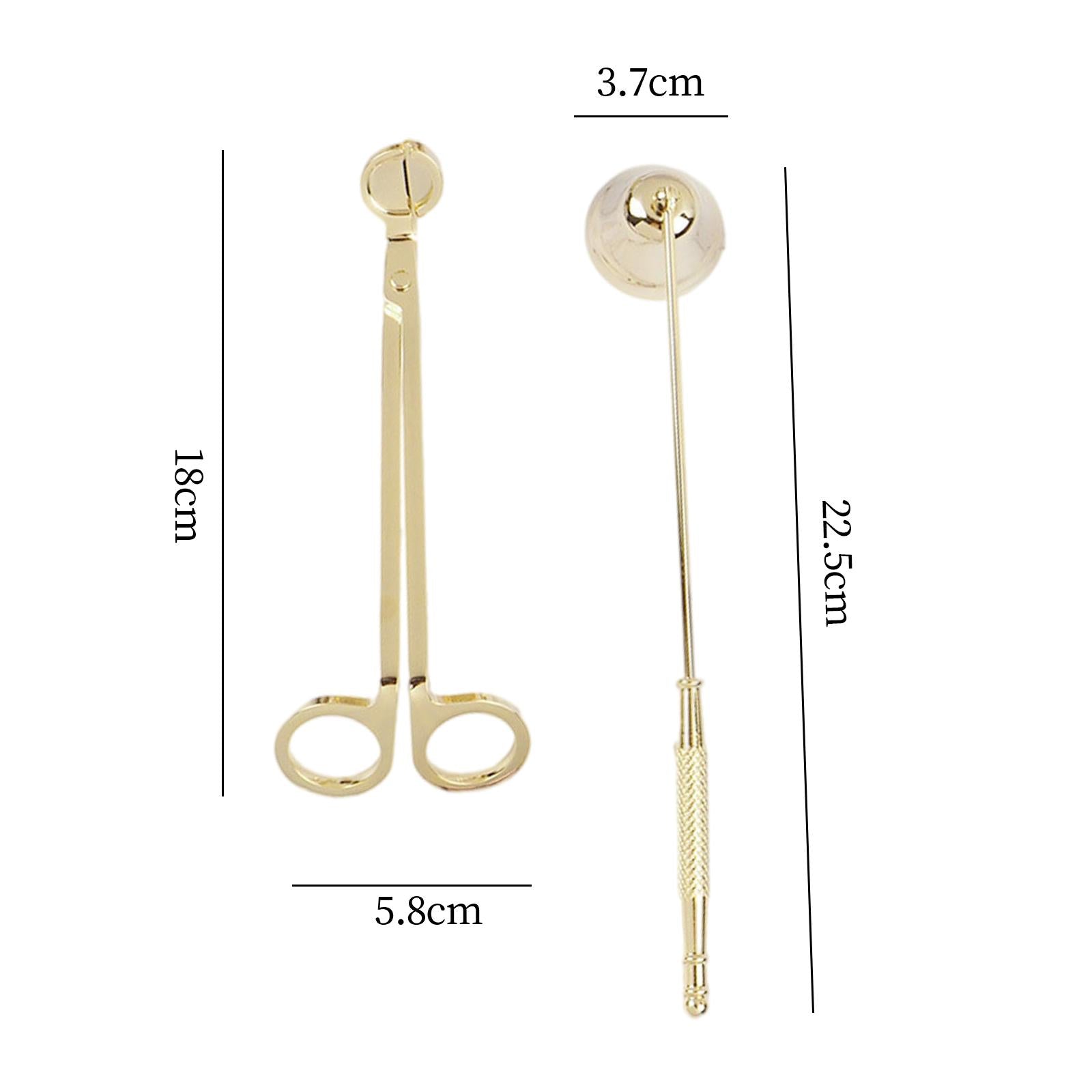 2x Candle Snuffer Candle Wick Trimmer Accessory Set Candle Cutter Safely Gold