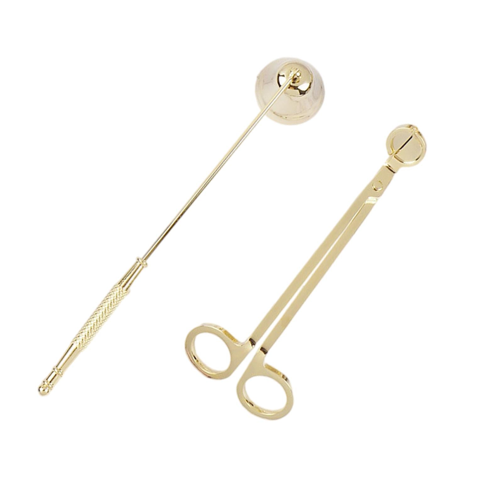 2x Candle Snuffer Candle Wick Trimmer Accessory Set Candle Cutter Safely Gold