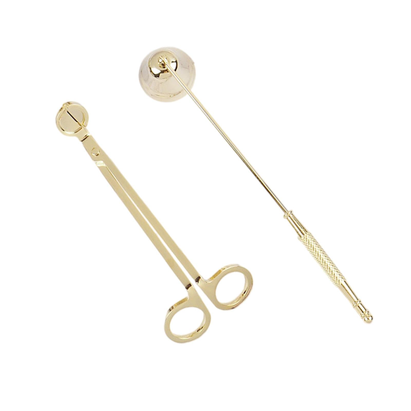 2x Candle Snuffer Candle Wick Trimmer Accessory Set Candle Cutter Safely Gold