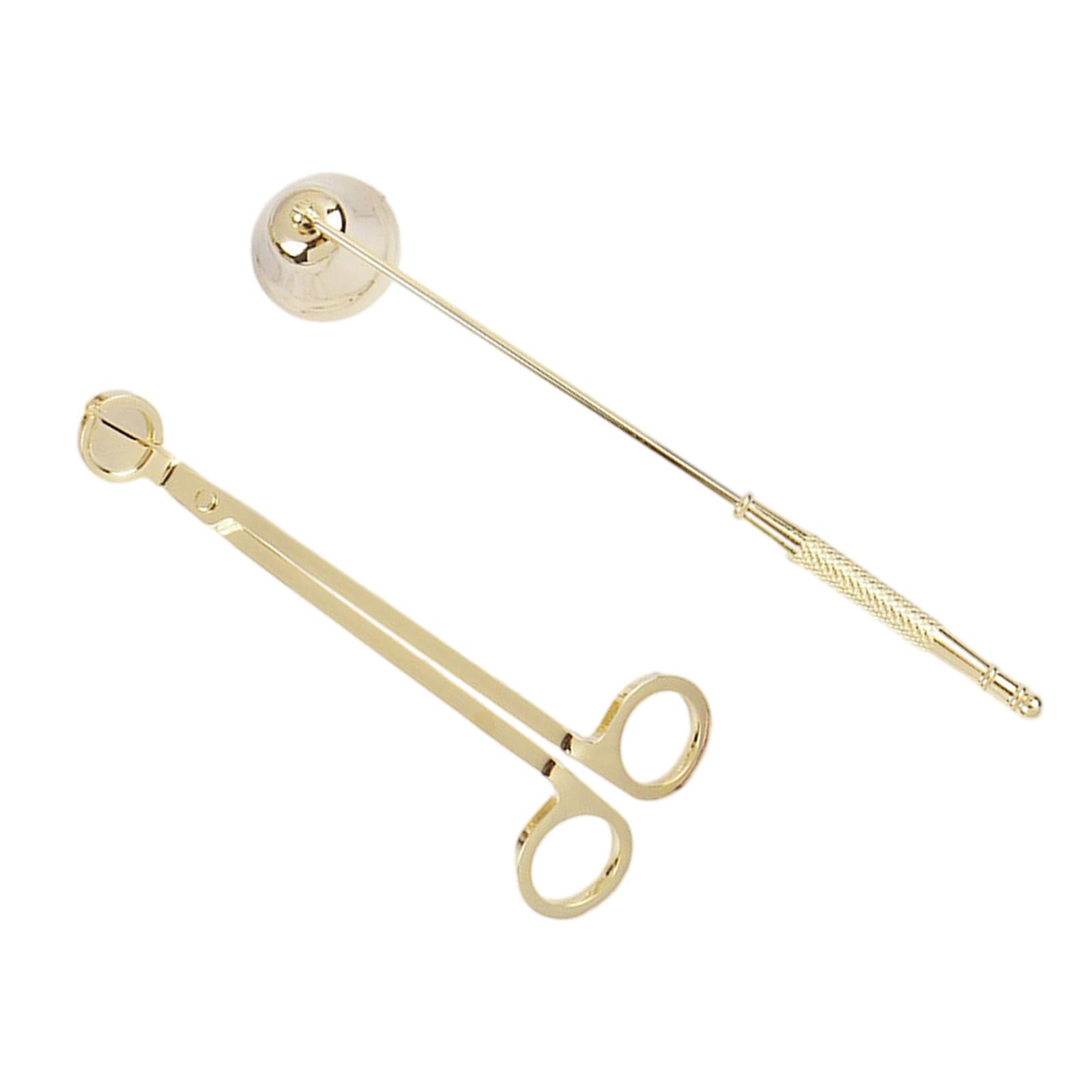 2x Candle Snuffer Candle Wick Trimmer Accessory Set Candle Cutter Safely Gold