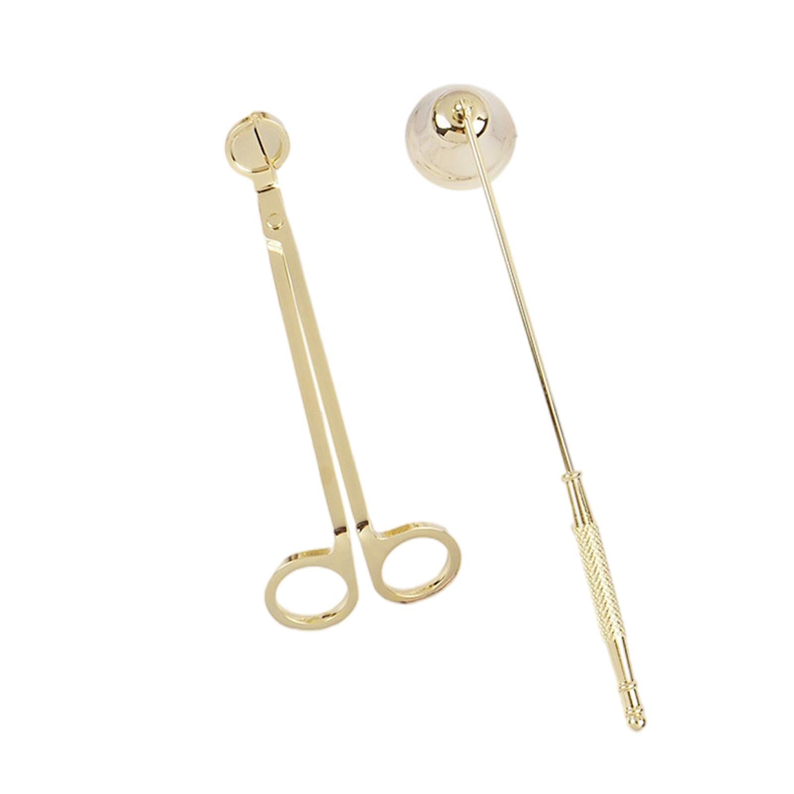 2x Candle Snuffer Candle Wick Trimmer Accessory Set Candle Cutter Safely Gold