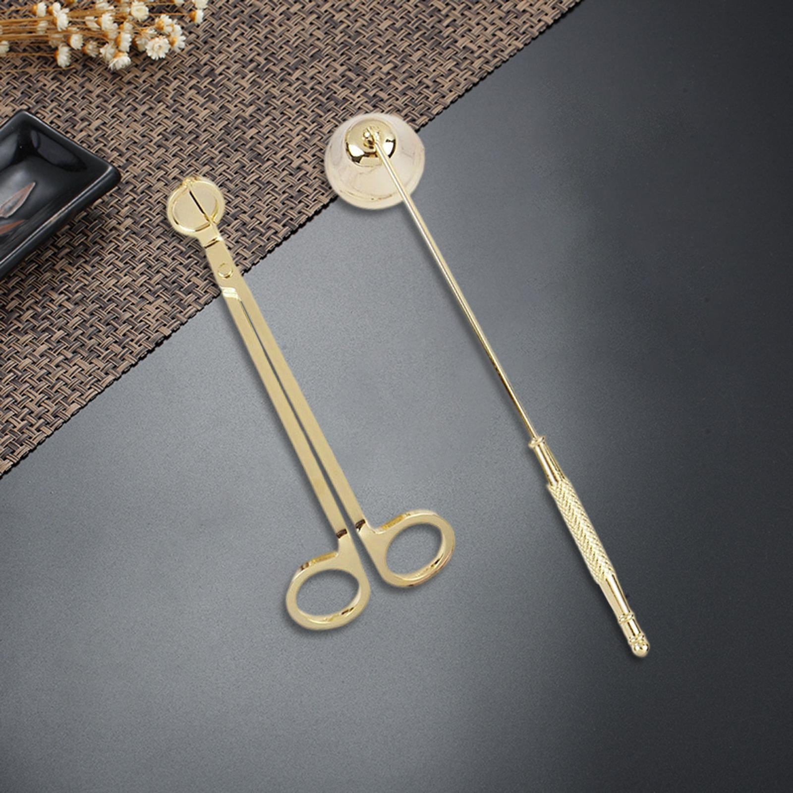 2x Candle Snuffer Candle Wick Trimmer Accessory Set Candle Cutter Safely Gold