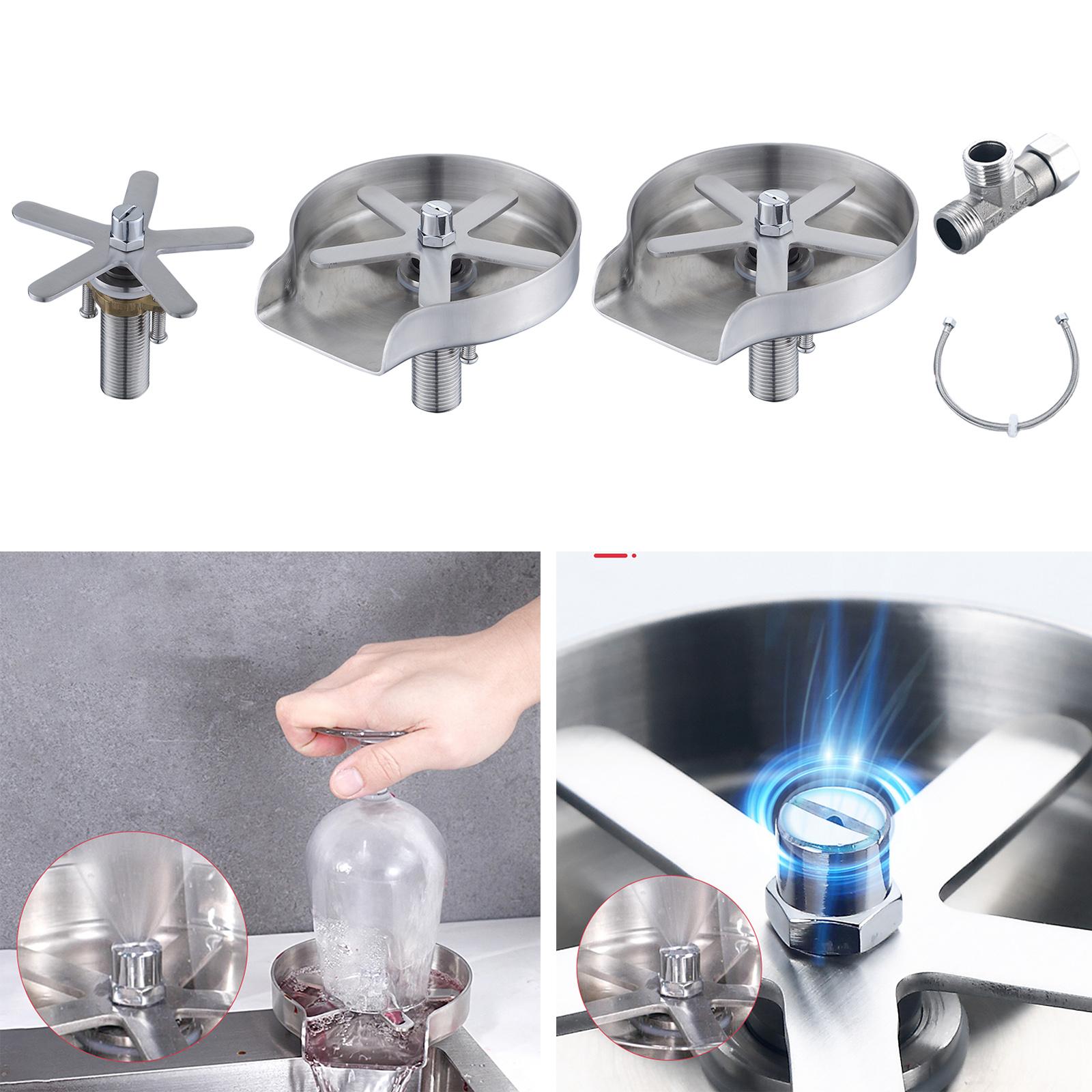 Kitchen Glass Rinser Bar Sink Cleaner Cup Washer Glass Rinser