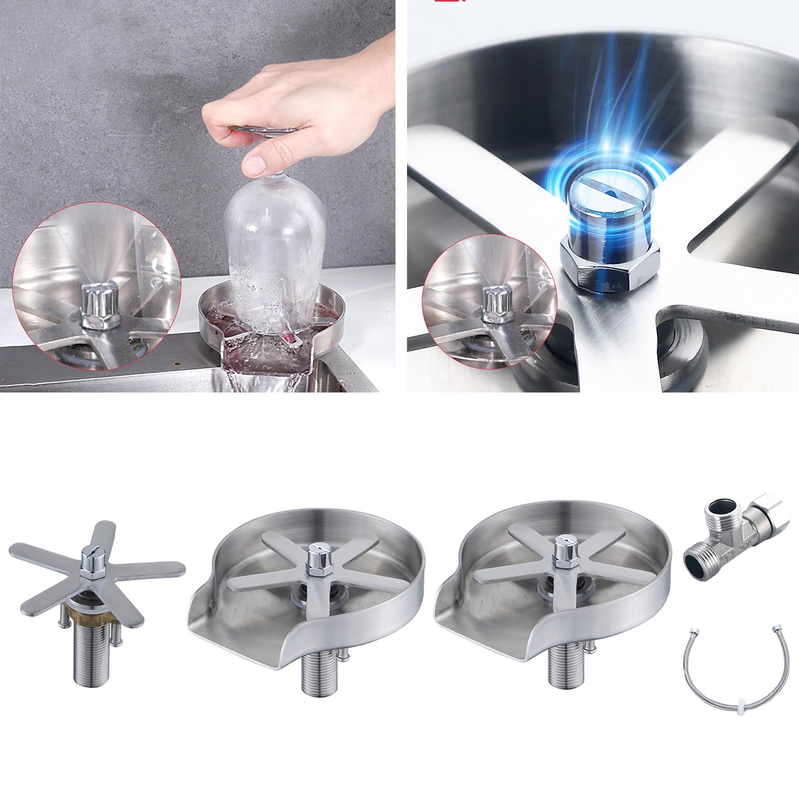 Kitchen Glass Rinser Bar Sink Cleaner Cup Washer Glass Rinser