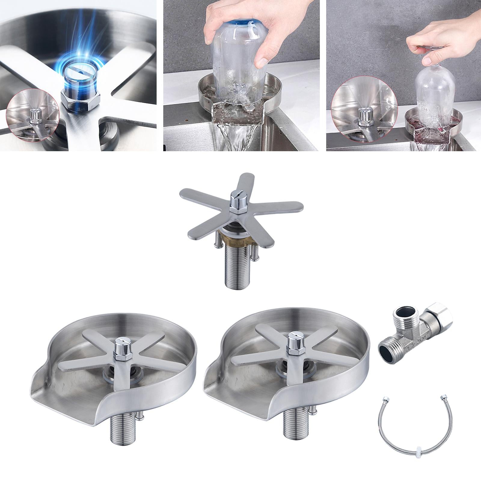 Kitchen Glass Rinser Bar Sink Cleaner Cup Washer Glass Rinser