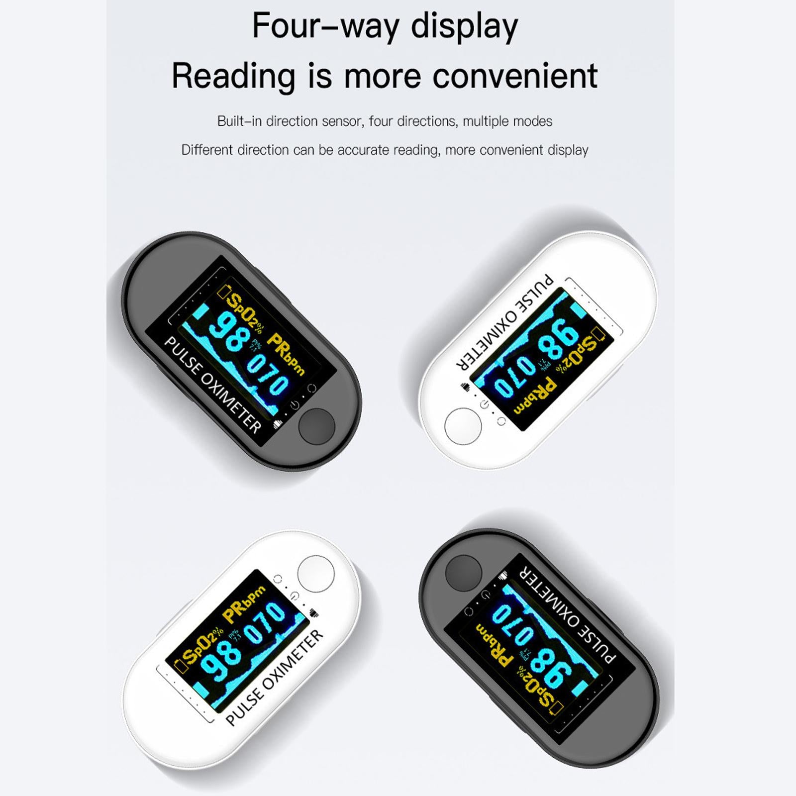 Finger Pulse Oximeter Blood Oxygen Saturation Meter Black