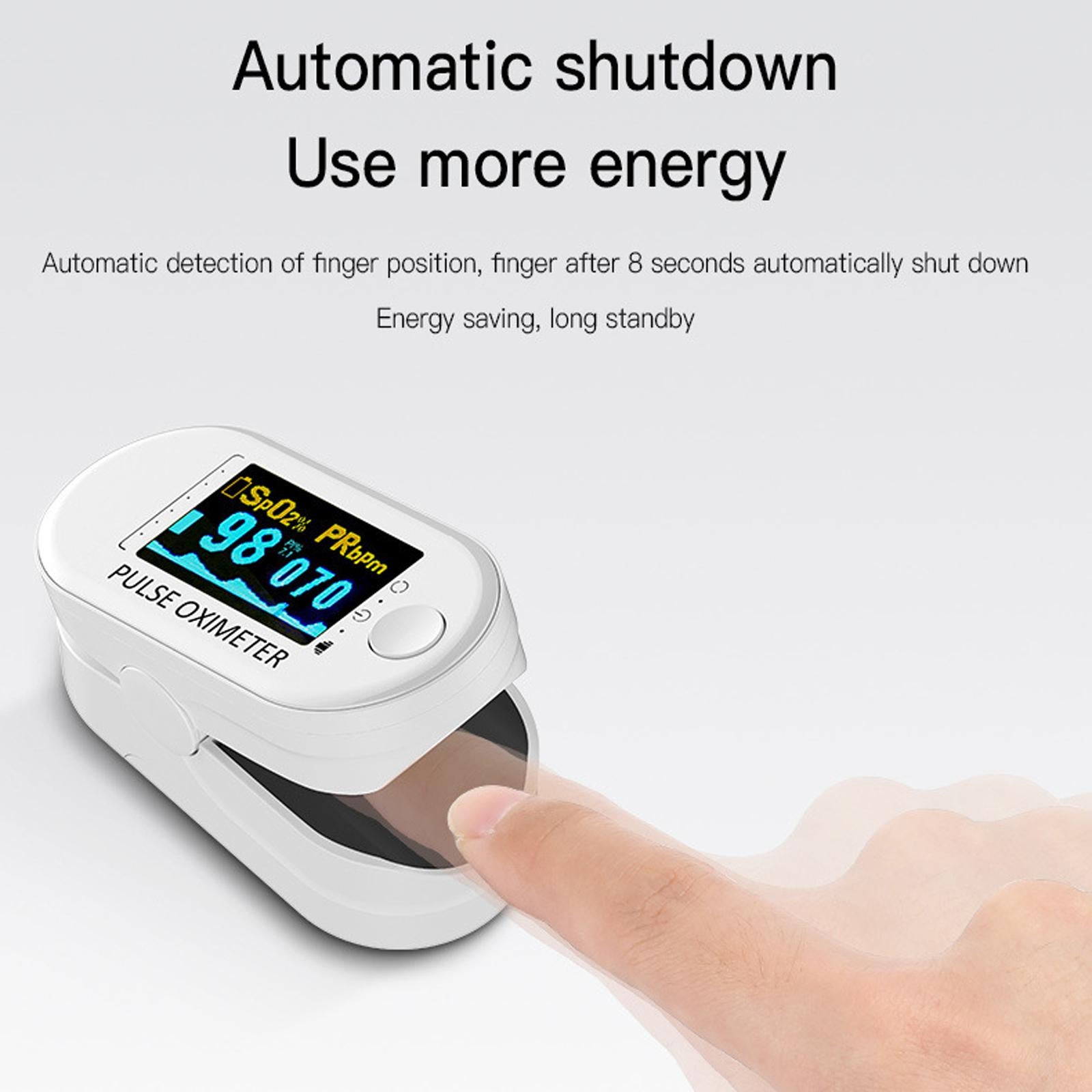 Finger Pulse Oximeter Blood Oxygen Saturation Meter Black
