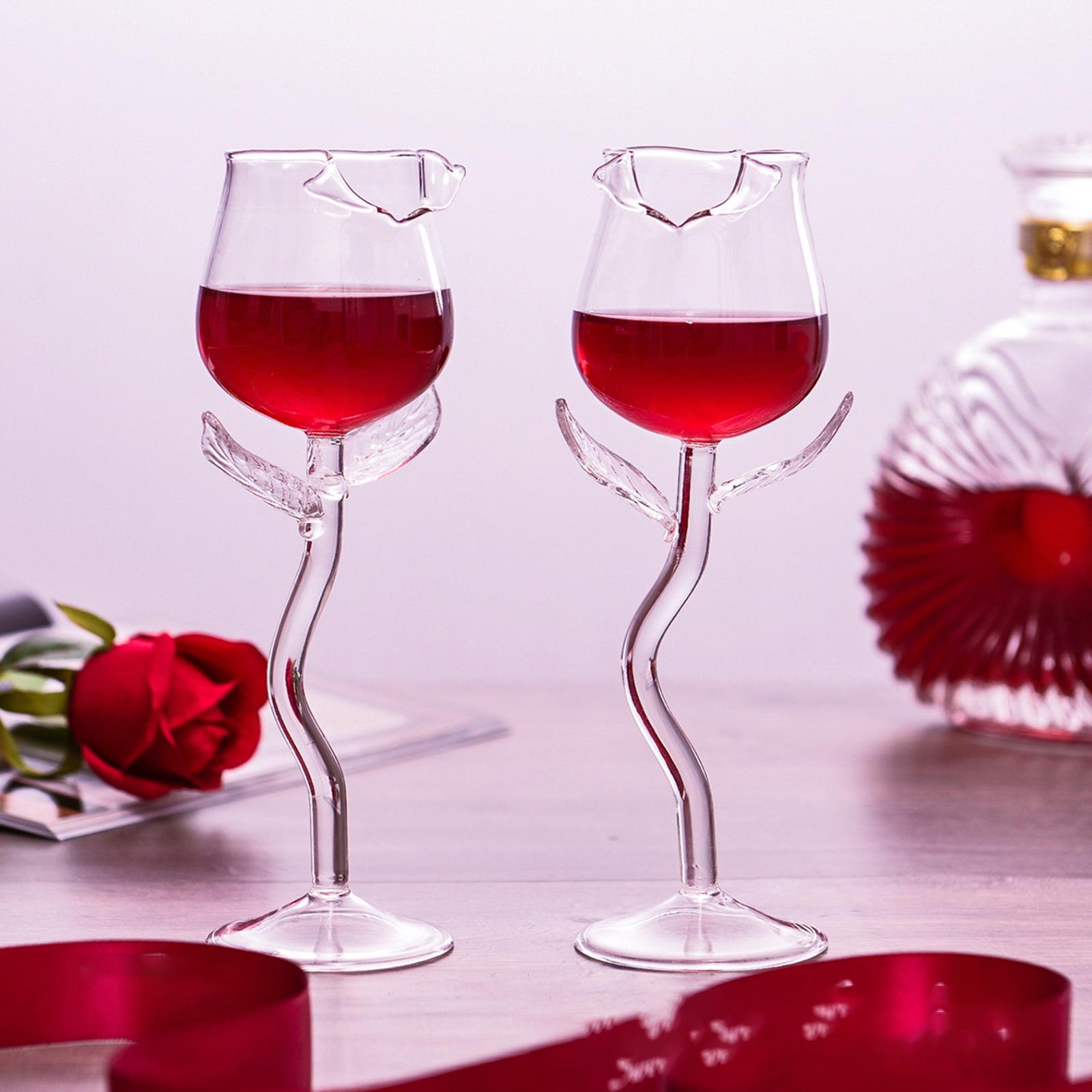 Rose Wine Glasses Transparent Barware for Festival Housewarming Gifts Dinner