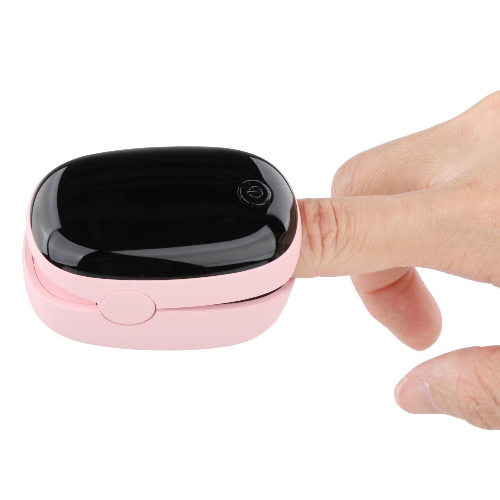 Household Fingertip Oximeter Blood Oxygen Monitor Battery Powered for Office Pink