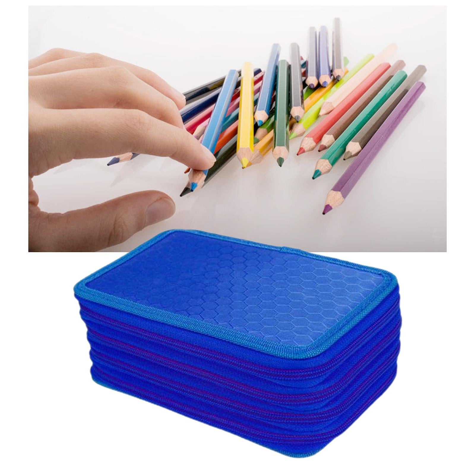 72 Slots Pencil Case for Watercolor Pens Markers Boys Girls Art Supplies Blue