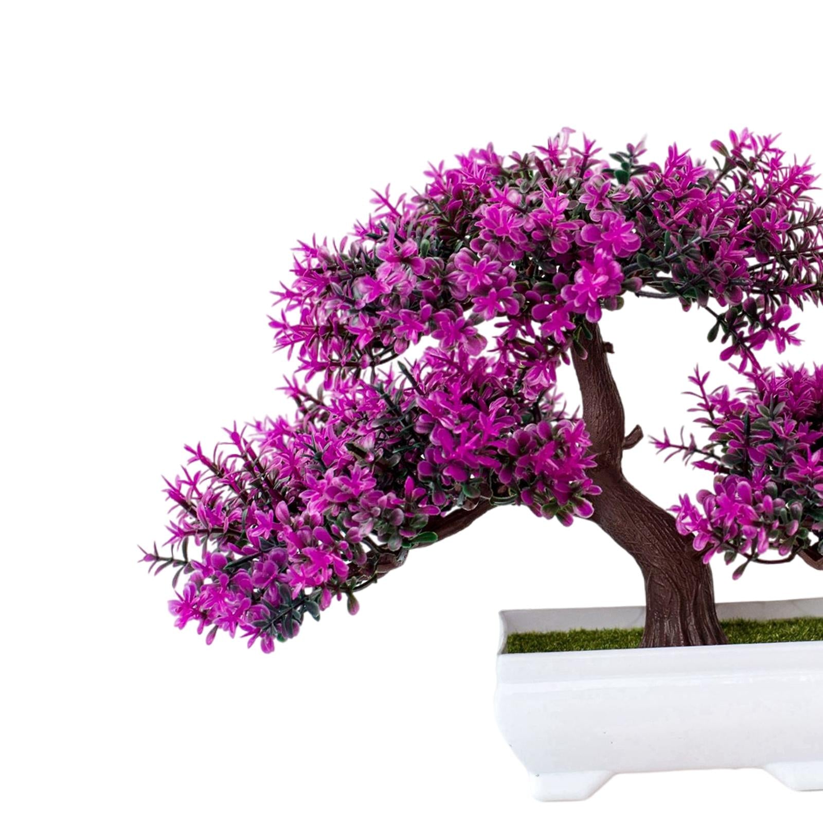 Artificial Plants Bonsai Tree for Home Garden Office Wall Book Shelf Decor Purple Red