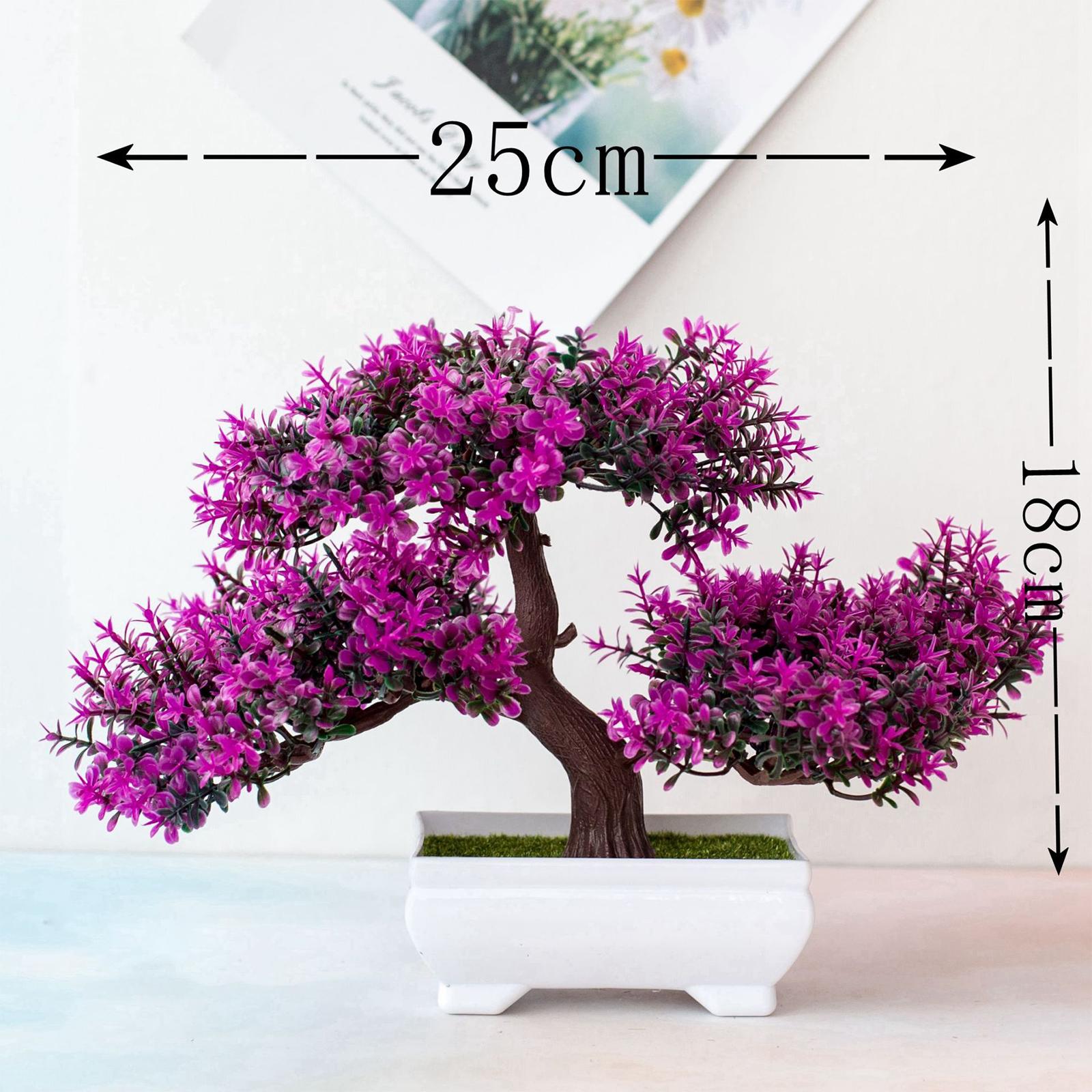 Artificial Plants Bonsai Tree for Home Garden Office Wall Book Shelf Decor Purple Red