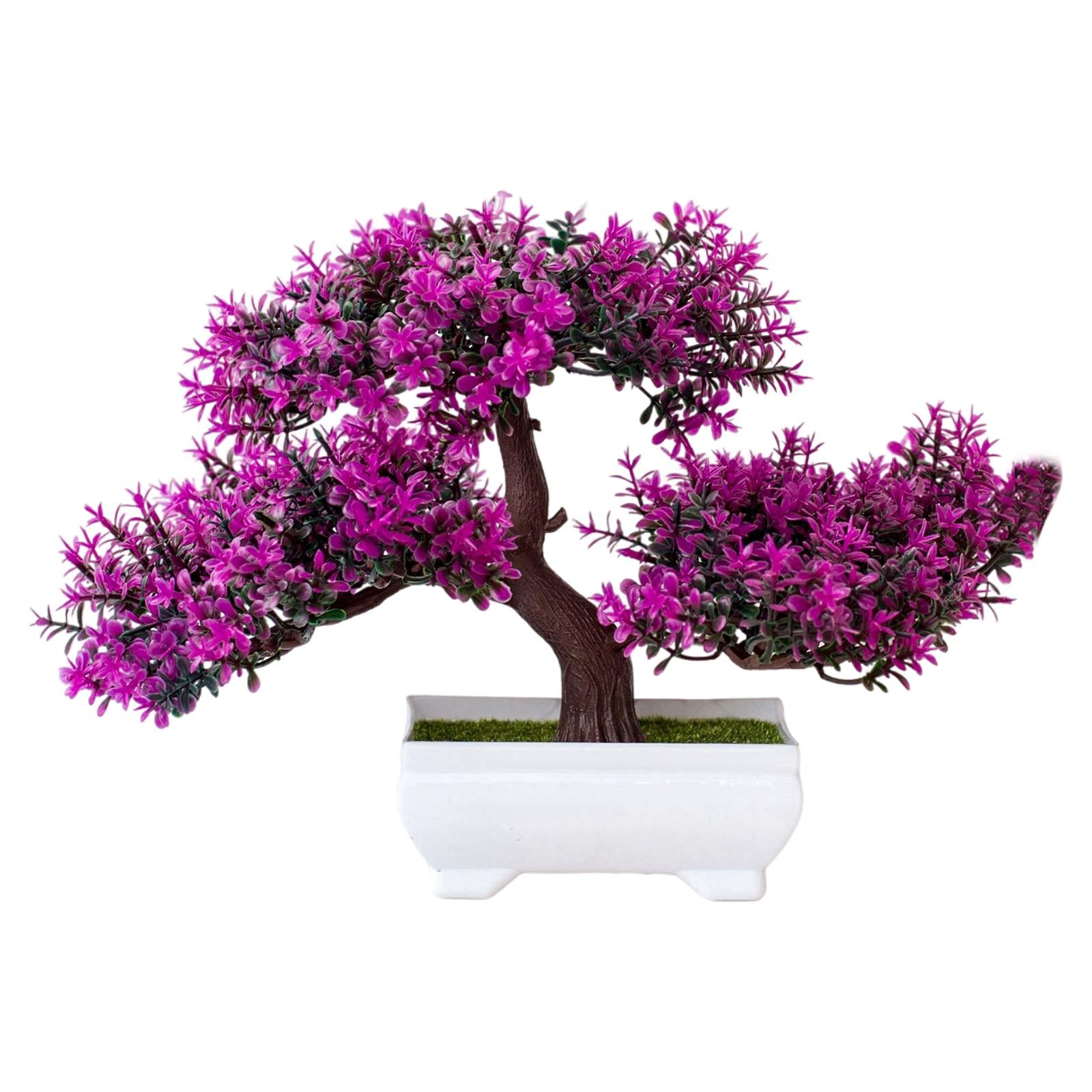 Artificial Plants Bonsai Tree for Home Garden Office Wall Book Shelf Decor Purple Red