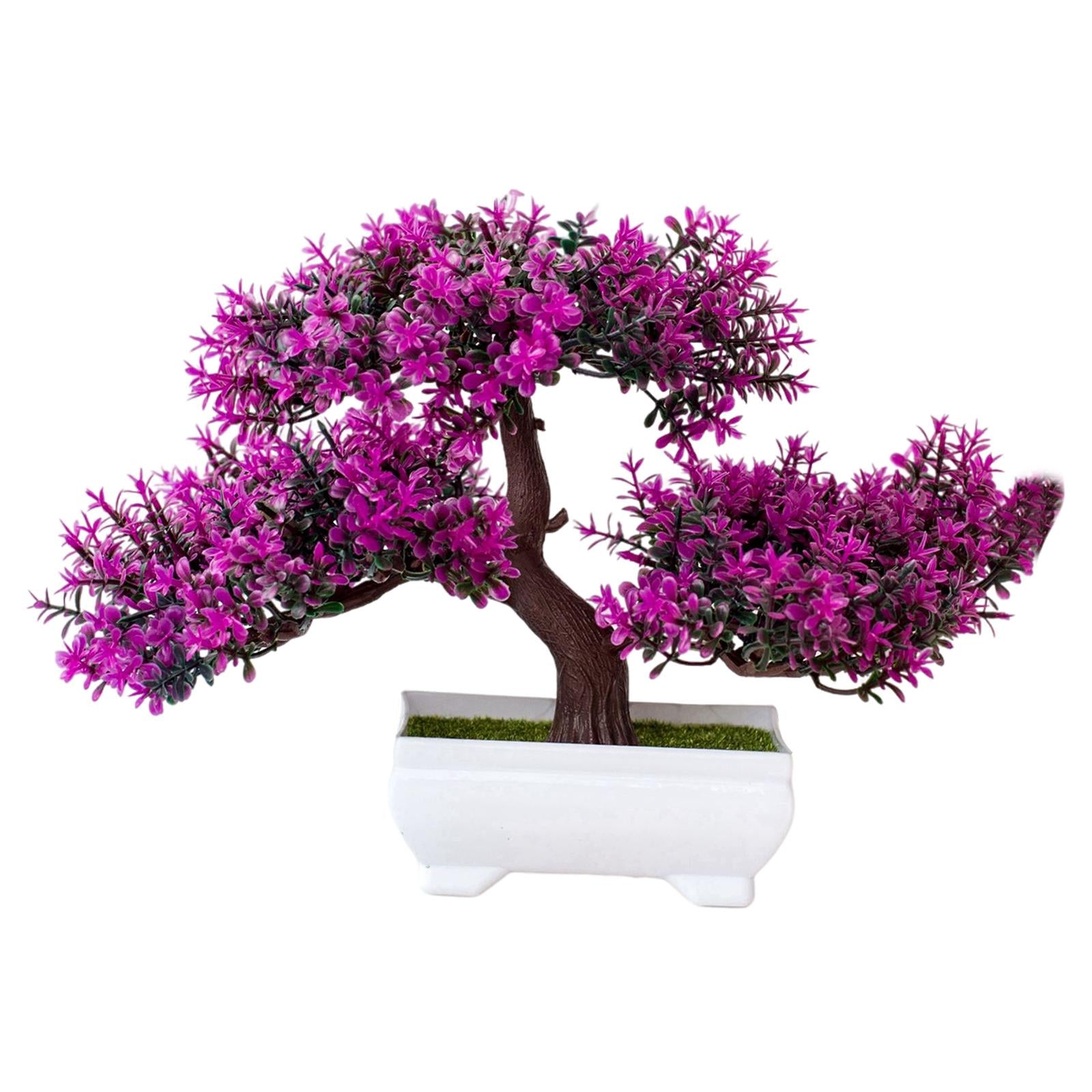 Artificial Plants Bonsai Tree for Home Garden Office Wall Book Shelf Decor Purple Red