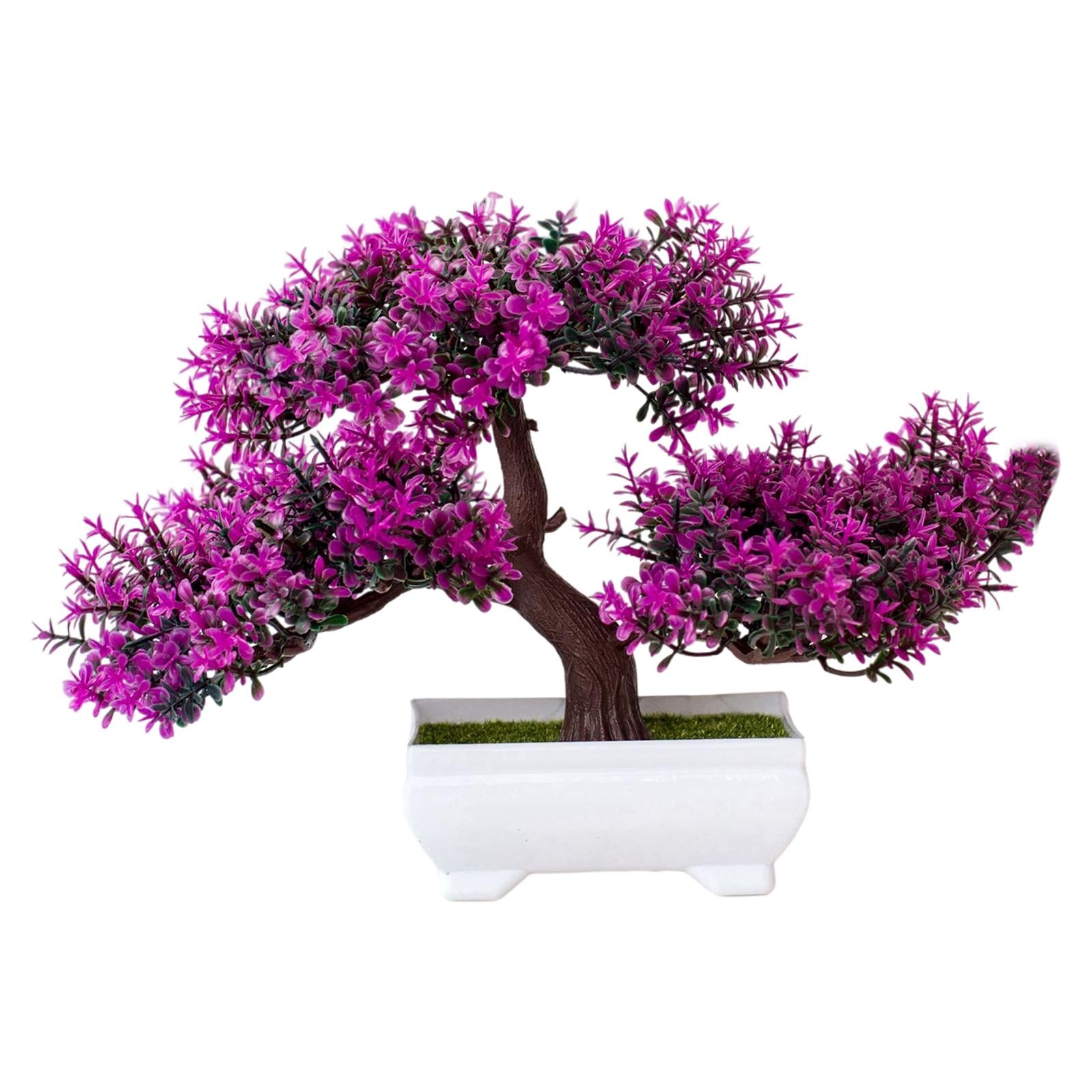 Artificial Plants Bonsai Tree for Home Garden Office Wall Book Shelf Decor Purple Red
