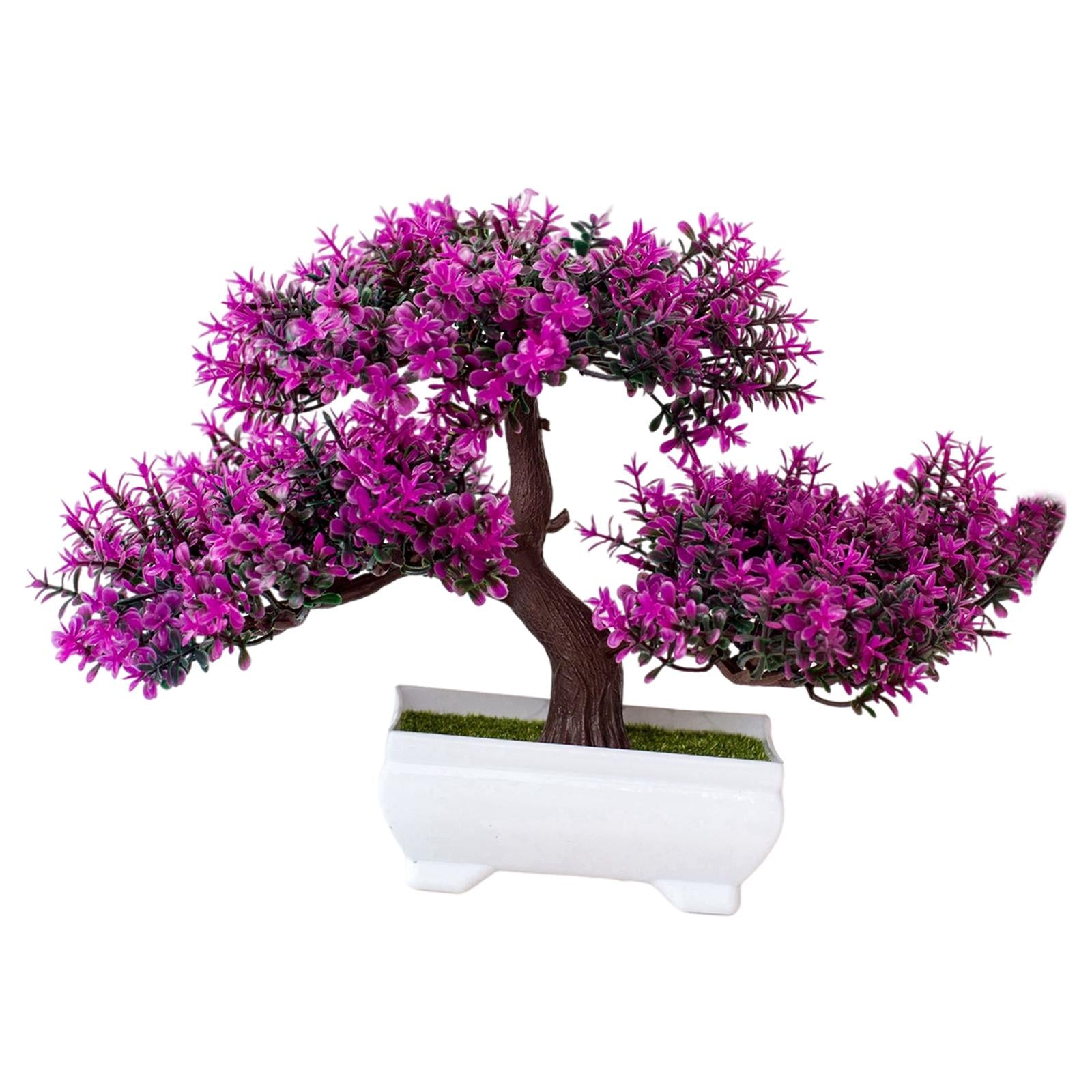 Artificial Plants Bonsai Tree for Home Garden Office Wall Book Shelf Decor Purple Red