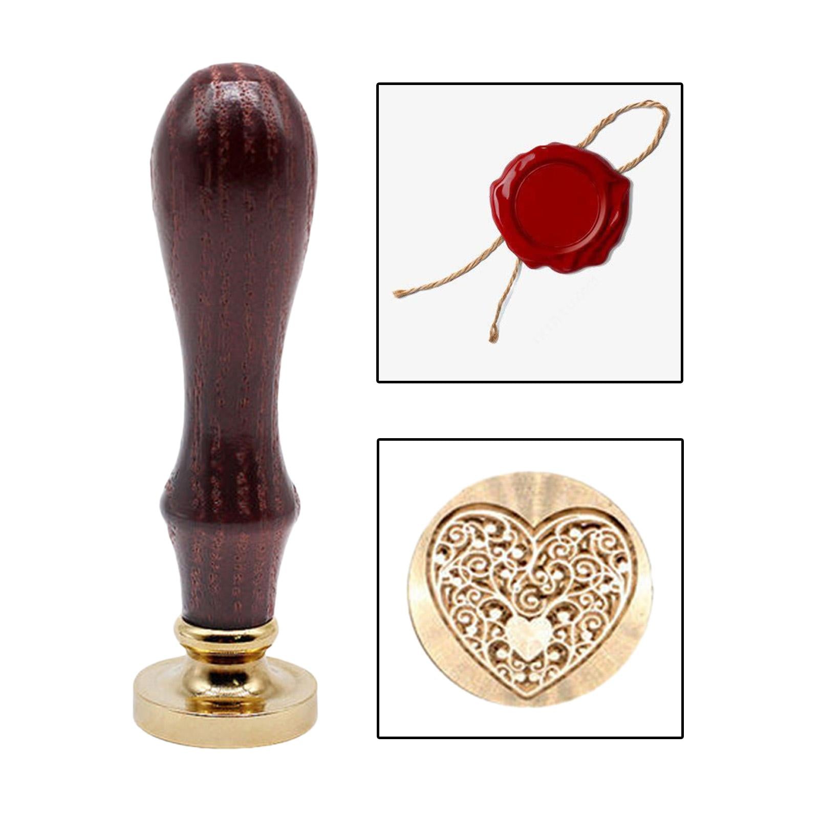 Retro Initial Seal Wax Stamp Solid Wood Handle for Wedding Invitations Love Heart