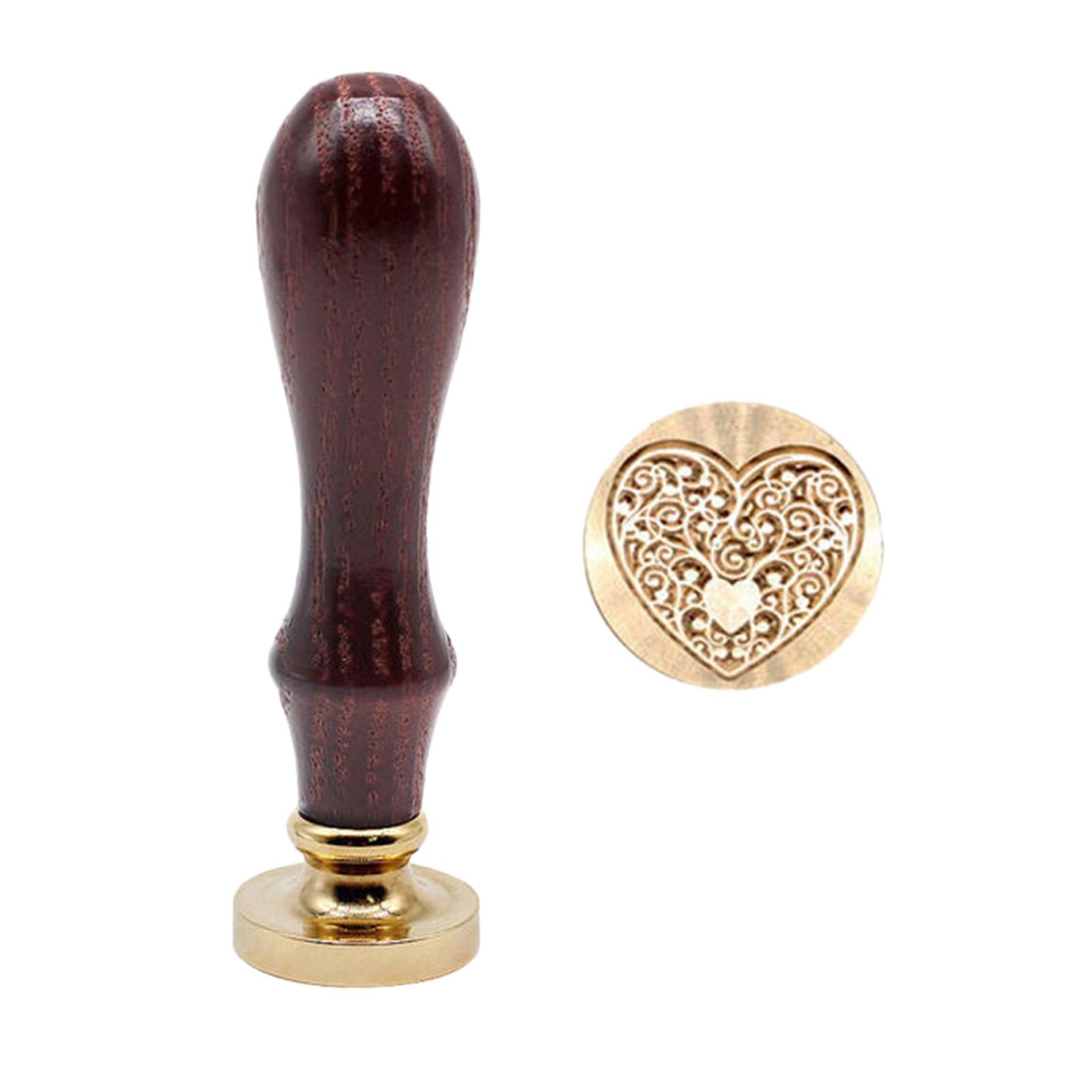 Retro Initial Seal Wax Stamp Solid Wood Handle for Wedding Invitations Love Heart