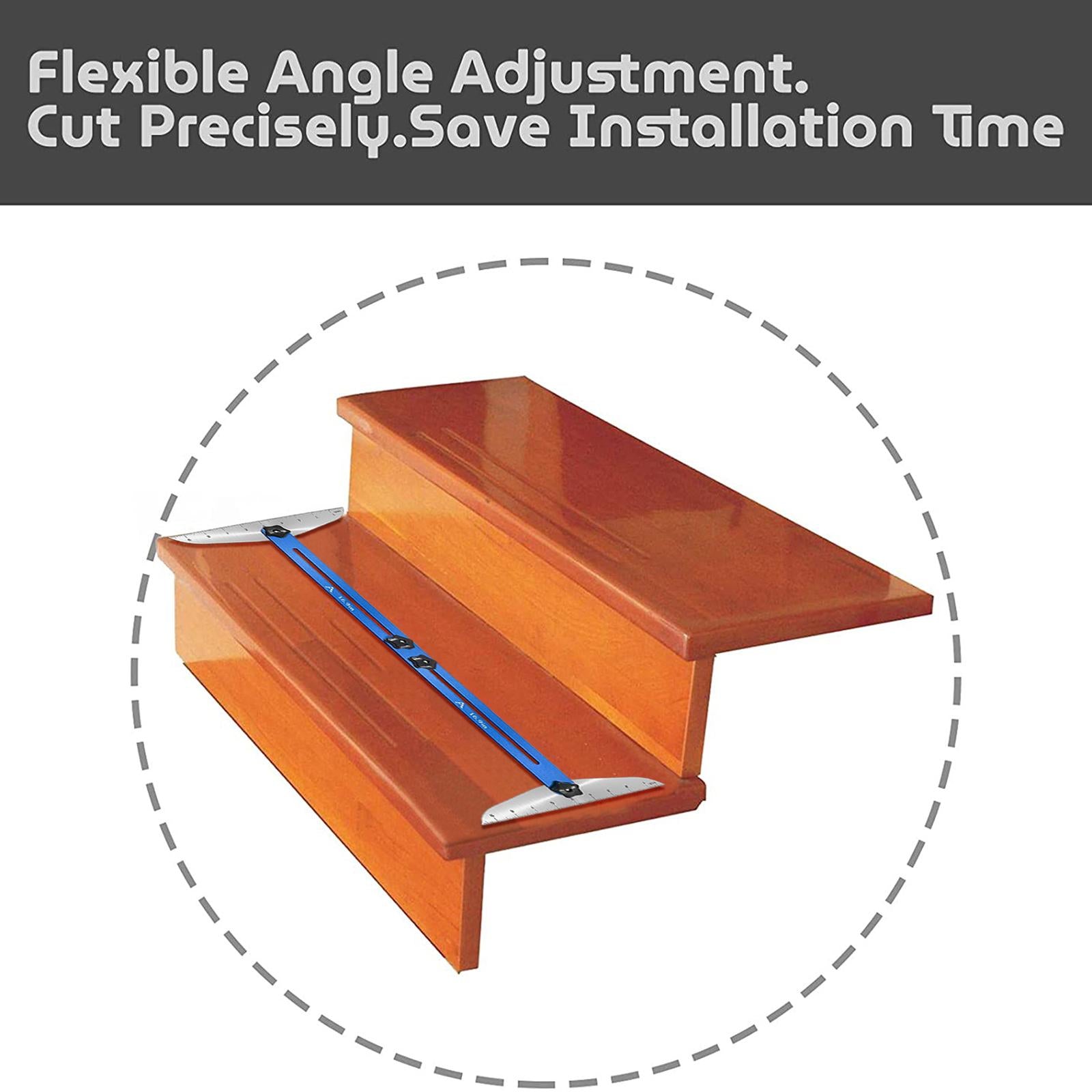 Stair Treads Gauge Template Shelf Scribe Tool for Stairs Risers Blue