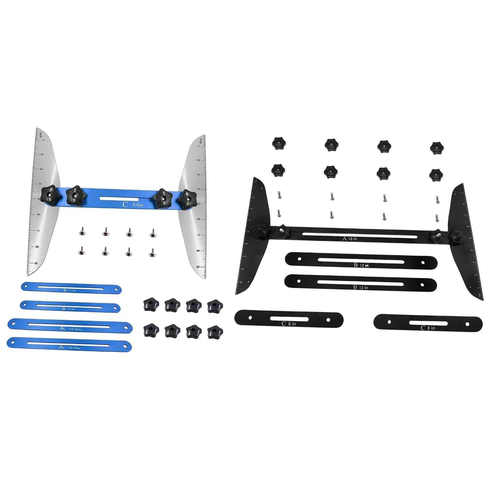 Stair Treads Gauge Template Shelf Scribe Tool for Stairs Risers Blue