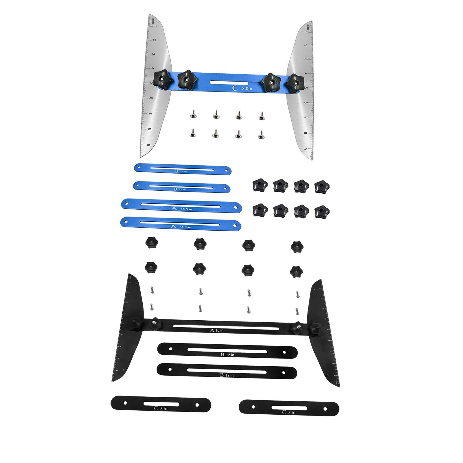 Stair Treads Gauge Template Shelf Scribe Tool for Stairs Risers Blue