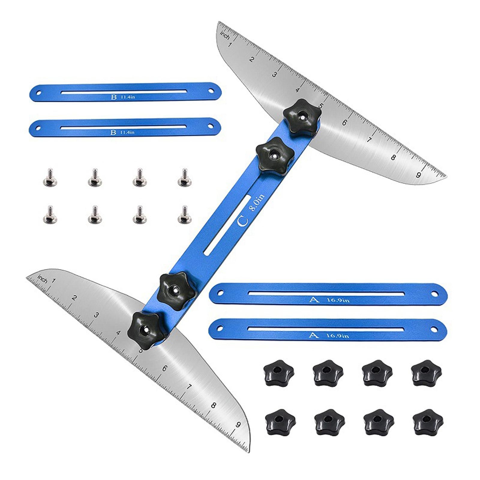 Stair Treads Gauge Template Shelf Scribe Tool for Stairs Risers Blue