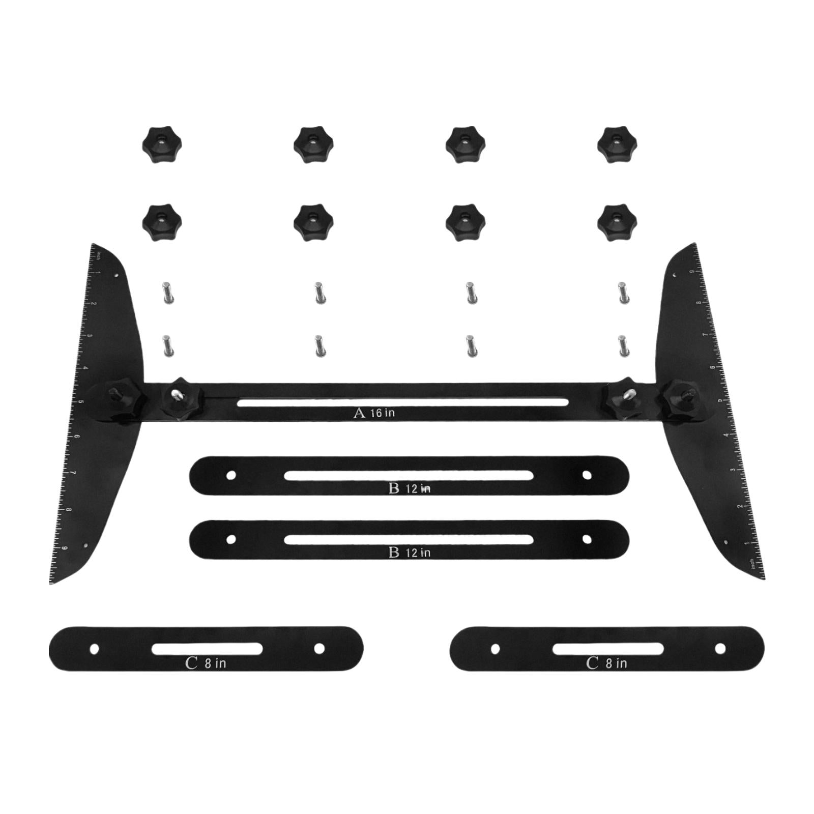 Stair Treads Gauge Template Shelf Scribe Tool for Stairs Risers Black