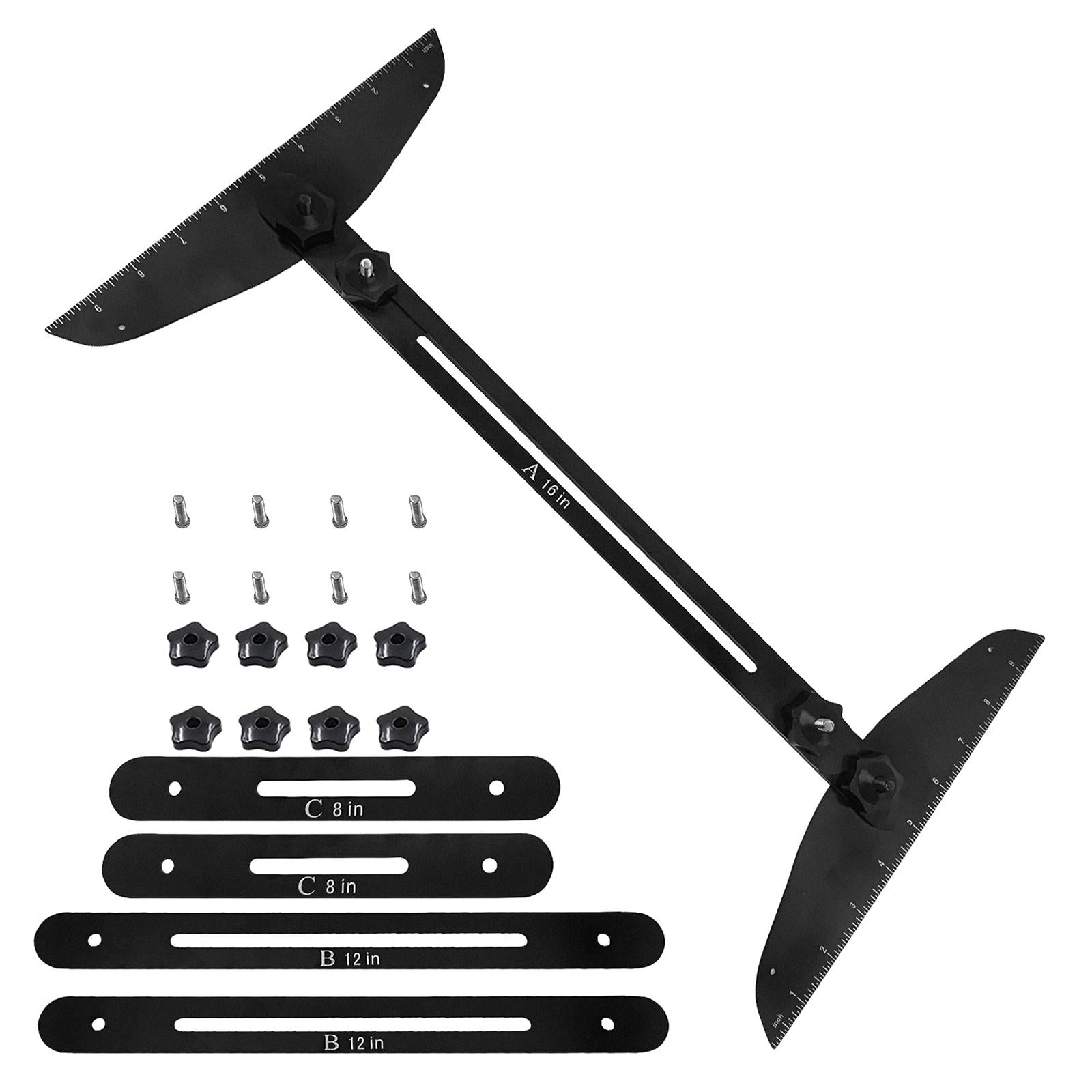 Stair Treads Gauge Template Shelf Scribe Tool for Stairs Risers Black