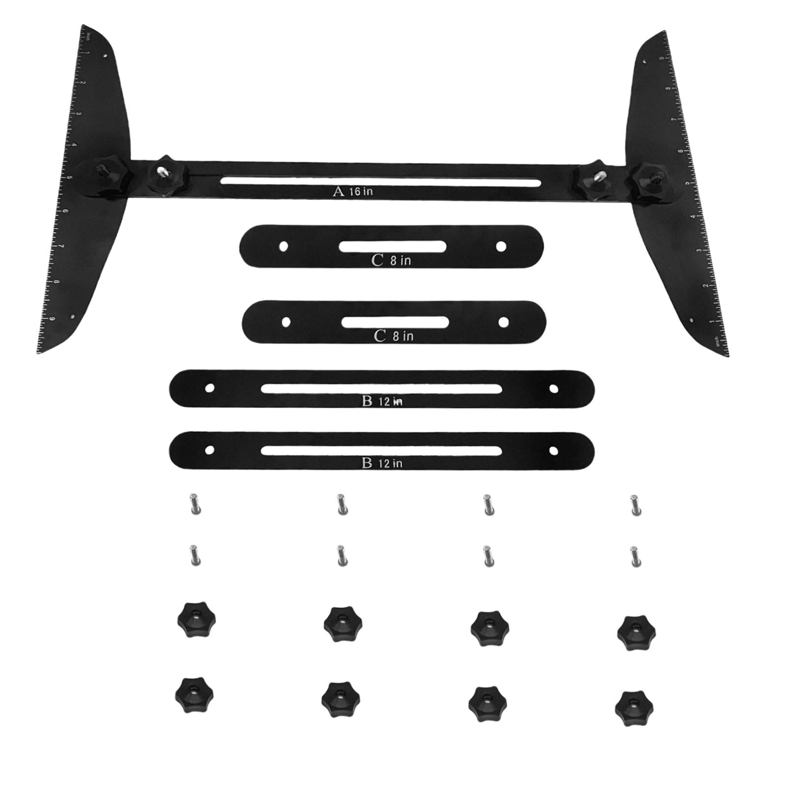 Stair Treads Gauge Template Shelf Scribe Tool for Stairs Risers Black