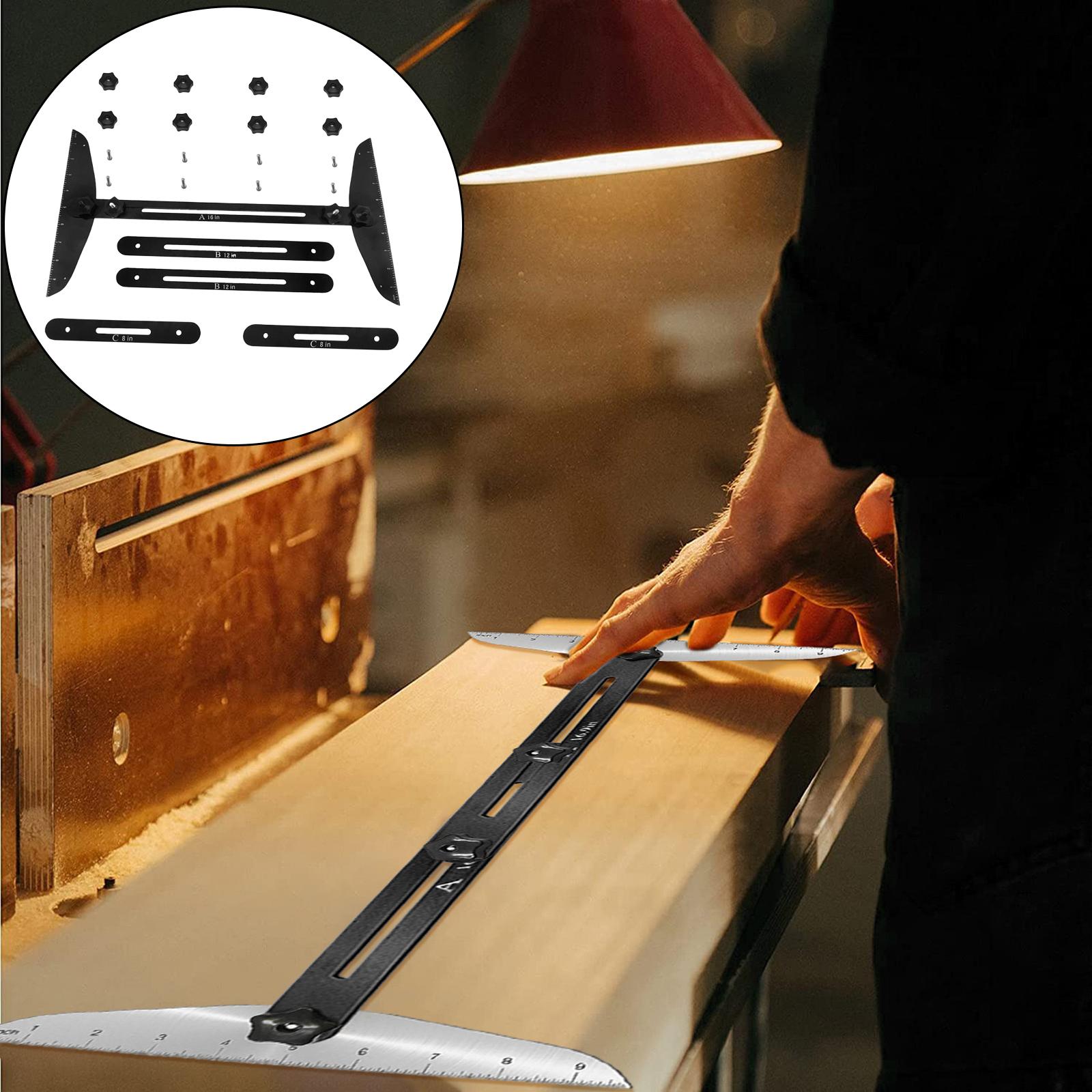 Stair Treads Gauge Template Shelf Scribe Tool for Stairs Risers Black