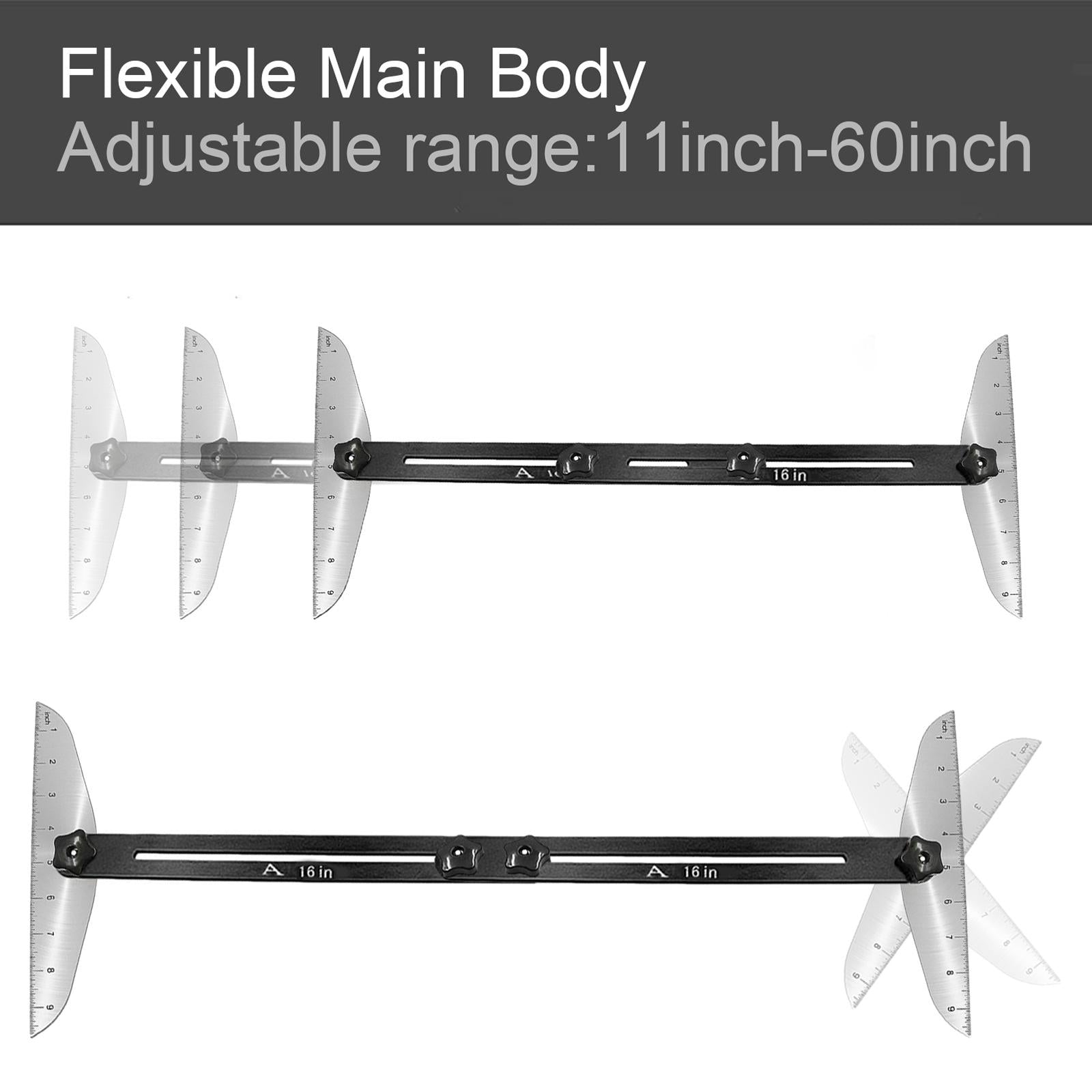 Stair Treads Gauge Template Shelf Scribe Tool for Stairs Risers Black