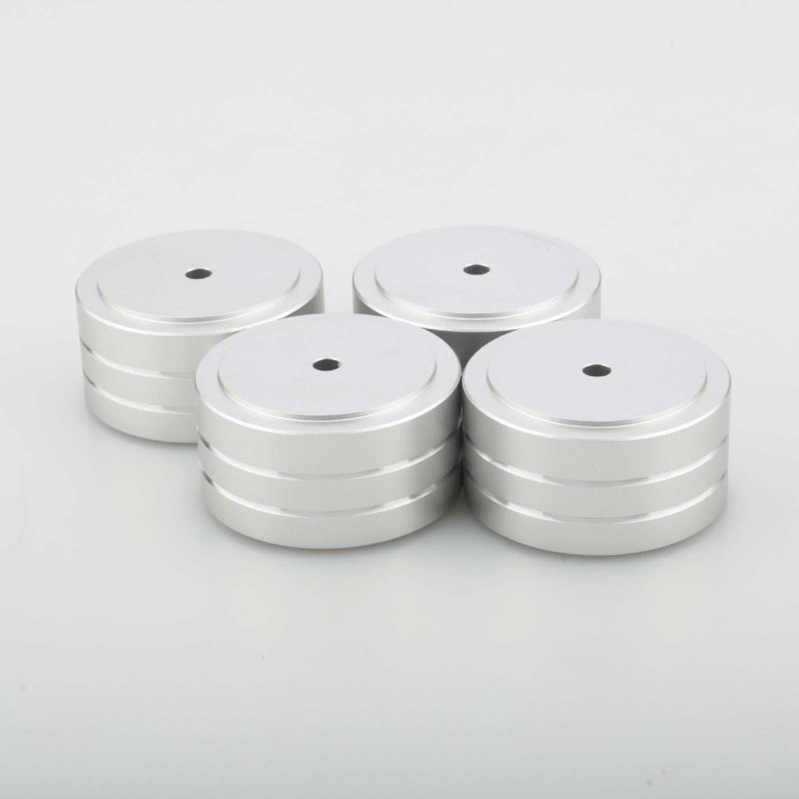 HiFi Aluminum Speaker Feet Shock Pad Spikes for Recorder DAC Devices Silver