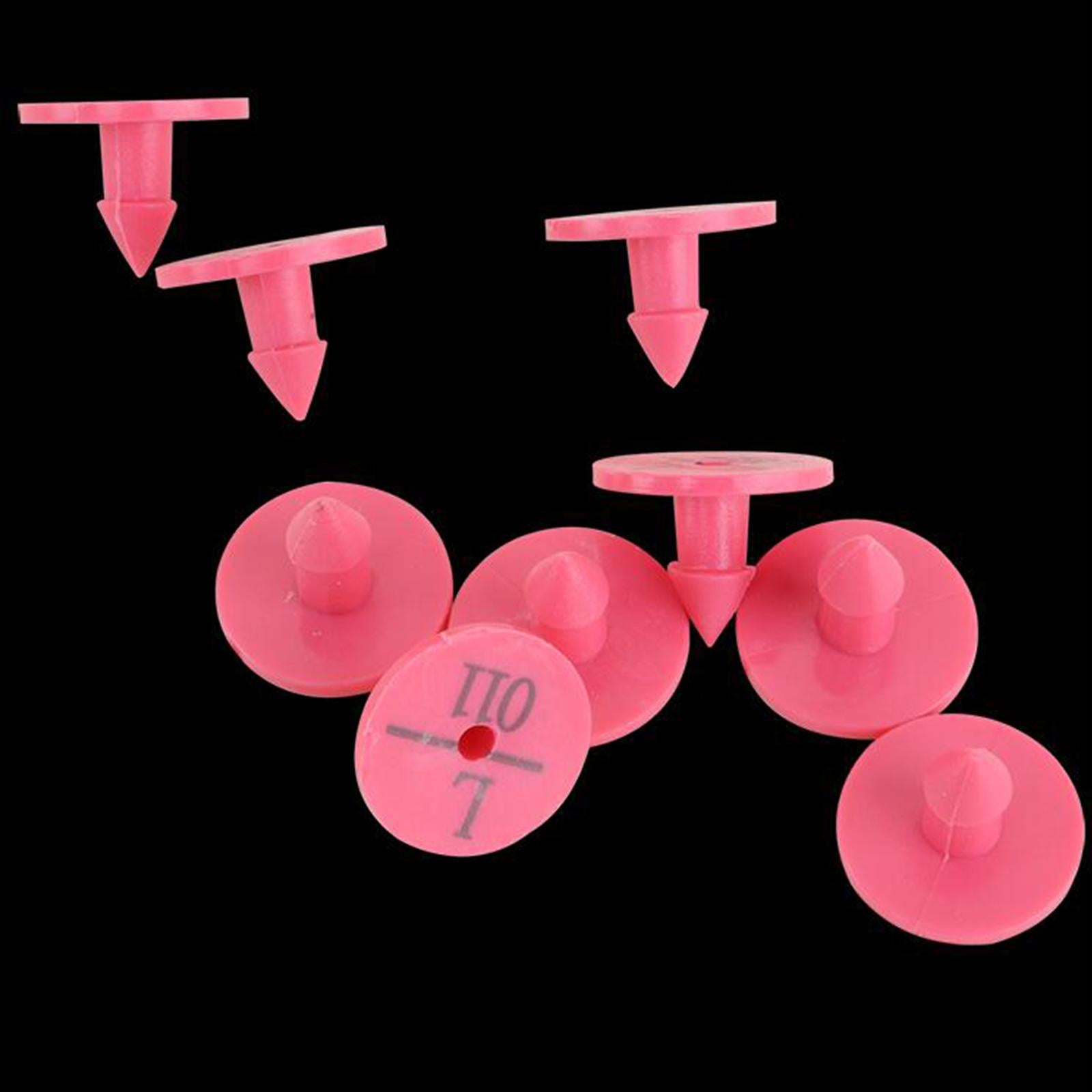 Ear Tag Anti-Shedding Number ABS Rose Red Animal for Livestock Rabbit Pig