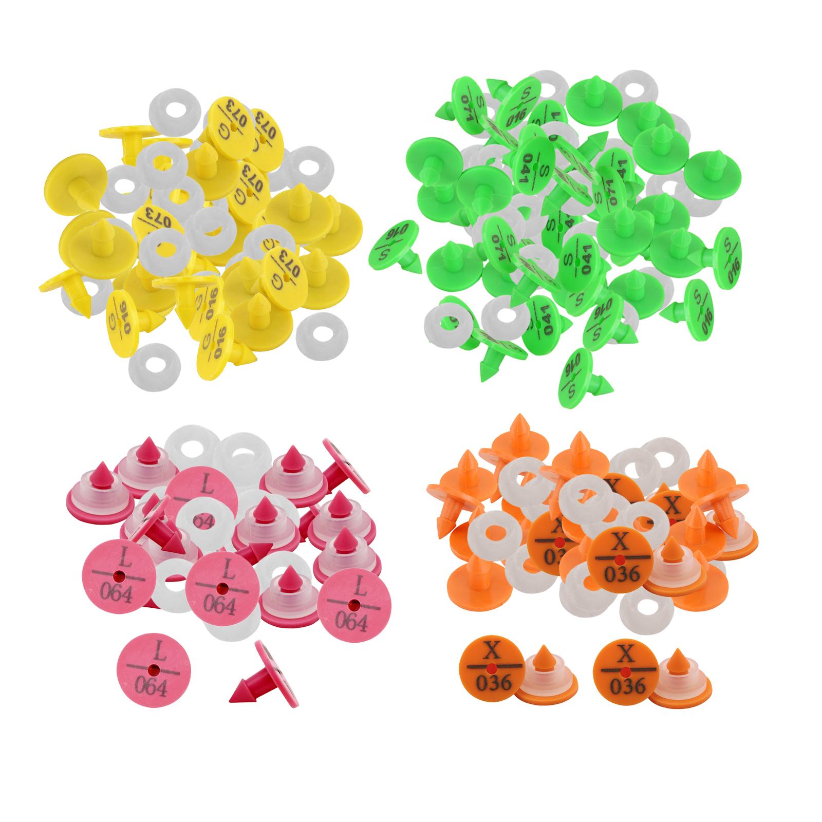 Ear Tag Anti-Shedding Number ABS Rose Red Animal for Livestock Rabbit Pig