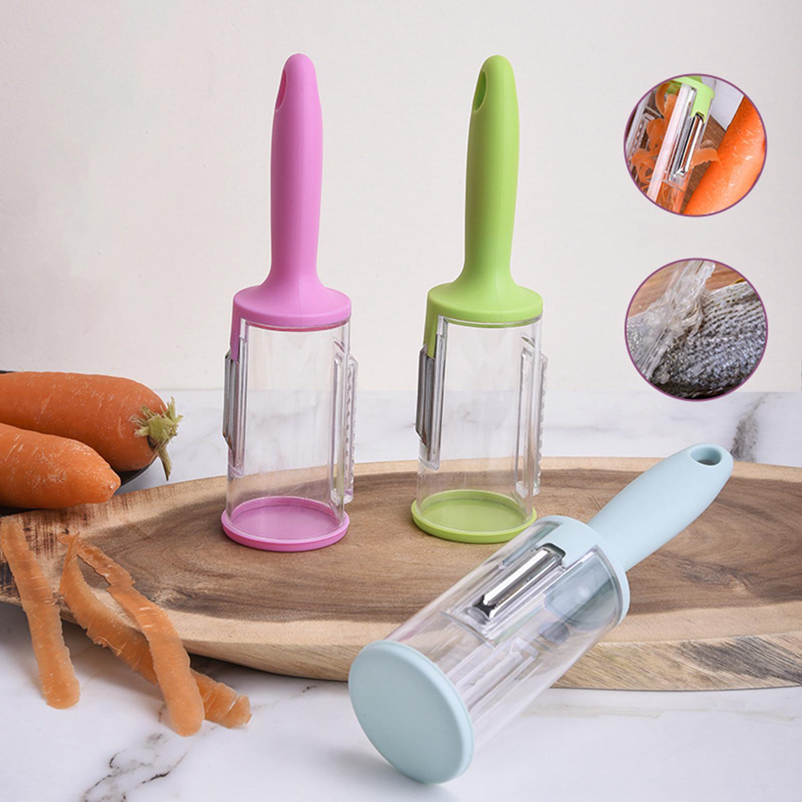 Vegetable Peeler with Container Potato Peeler for Potato Carrot Pink