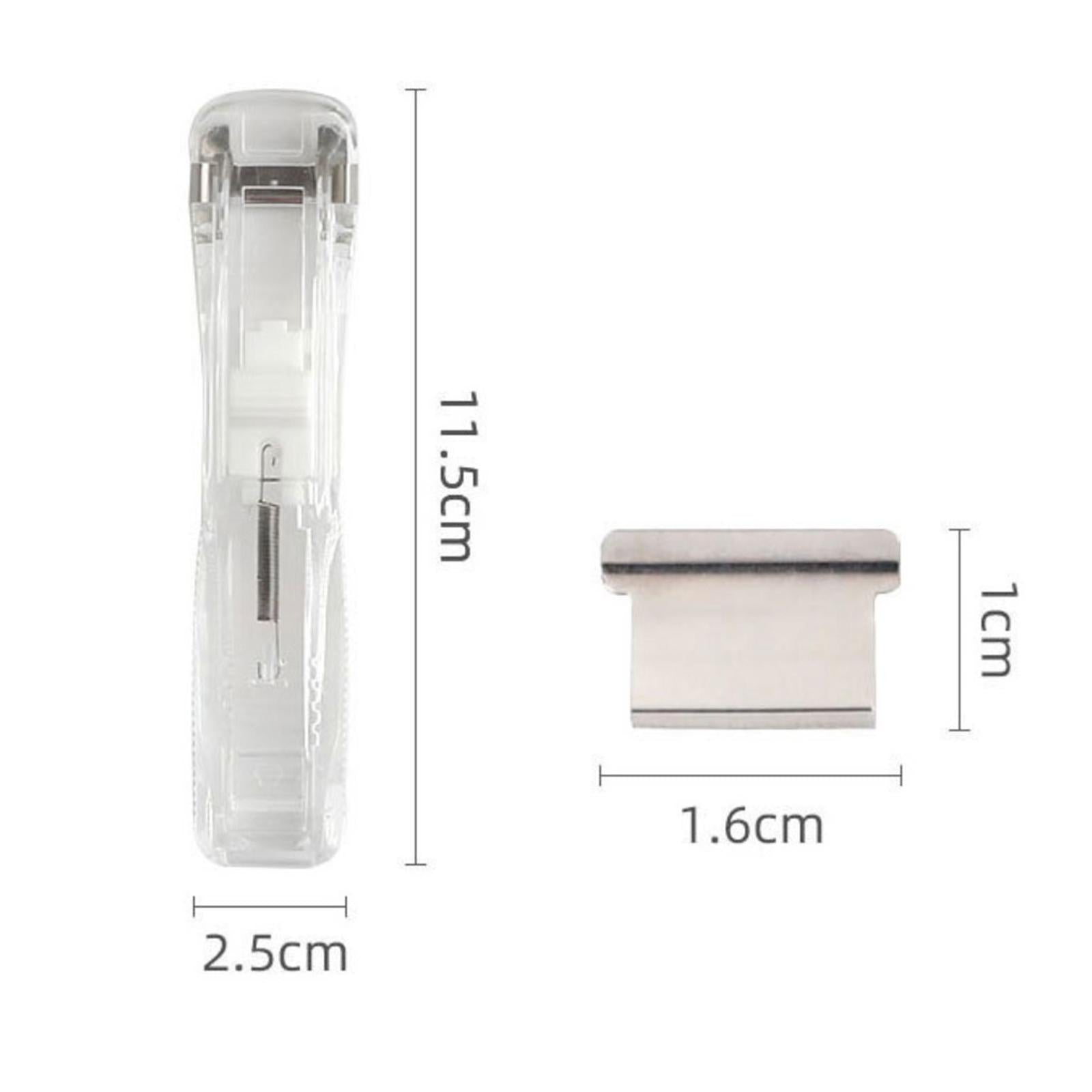 Mini Push Stapler with 50 Clips , 40 Sheet Capacity Clear with 50 Clips