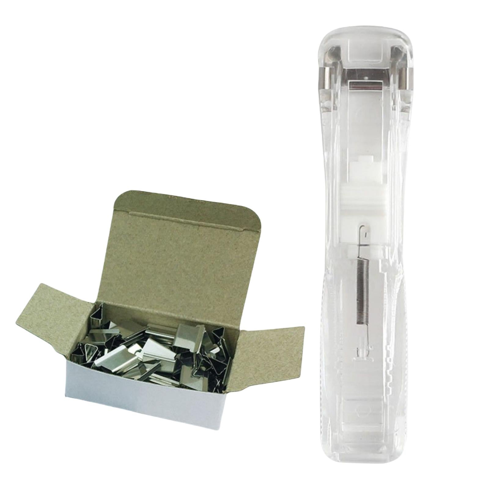 Mini Push Stapler with 50 Clips , 40 Sheet Capacity Clear with 50 Clips