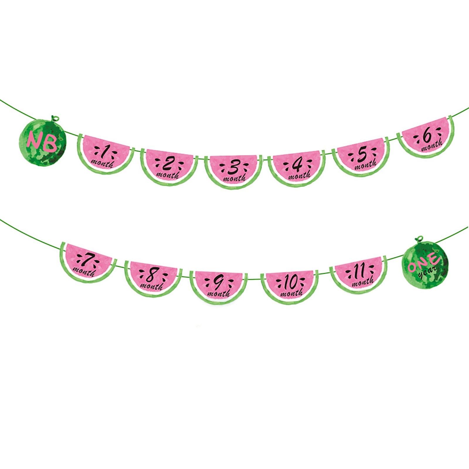 Watermelon Birthday Banner 1ST Birthday Decorations Hanging Ornaments