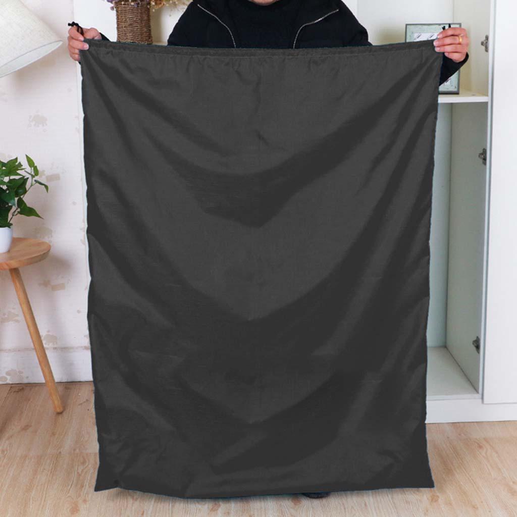 94x120cm Multipurpose Drawstring Laundry Bags for Underbed, Quilts, Pillows Black