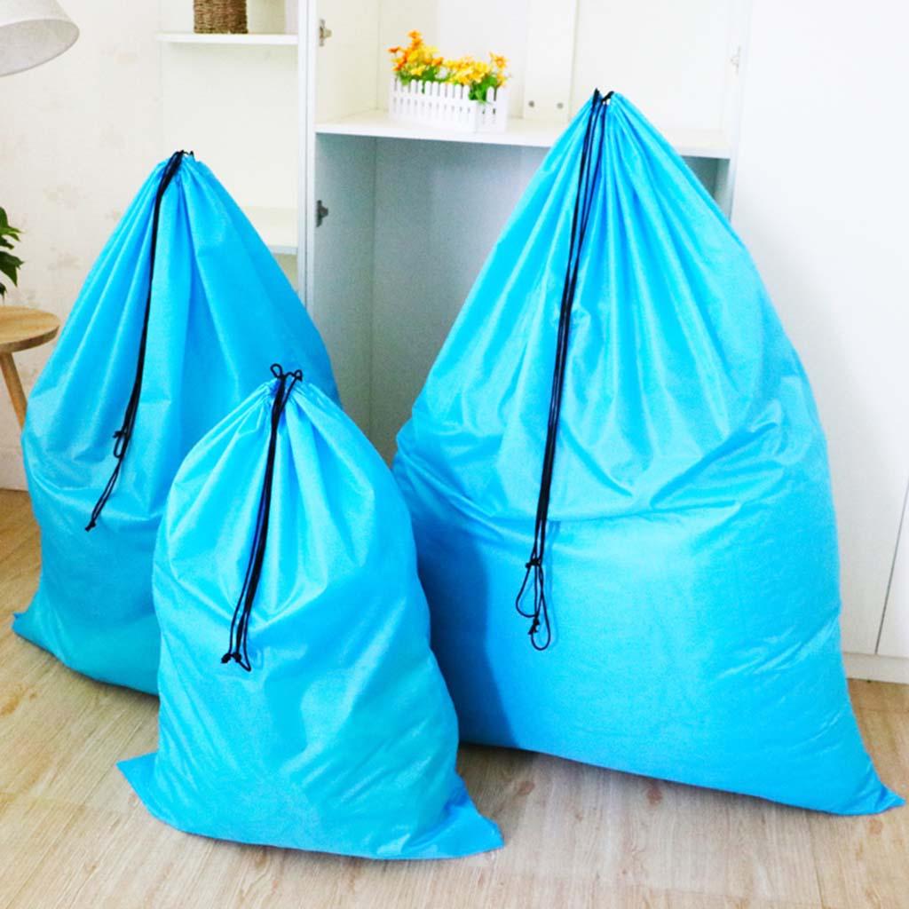 94x120cm Multipurpose Drawstring Laundry Bags for Underbed, Quilts, Pillows Blue