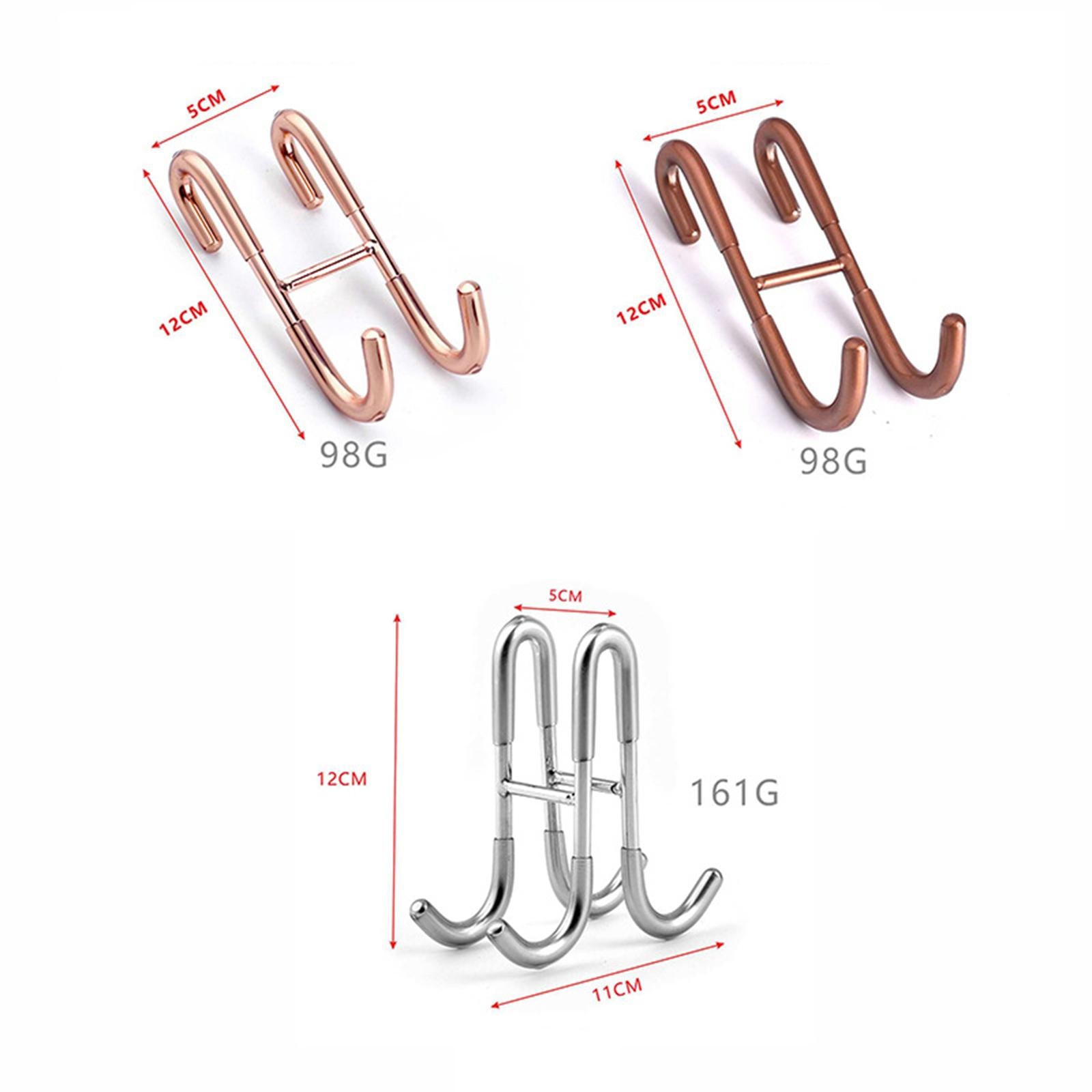 Shower Door Hooks Door Hanger Hook Towel Rack Heavy Duty Double Hook Silver