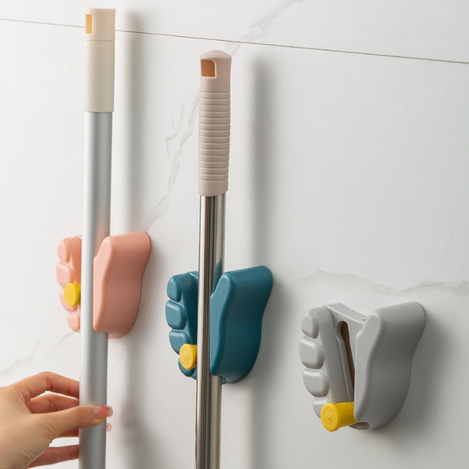 Broom Hanger Hook Space Saving Neat and Orderly for Toilet Brushes Spoons Blue