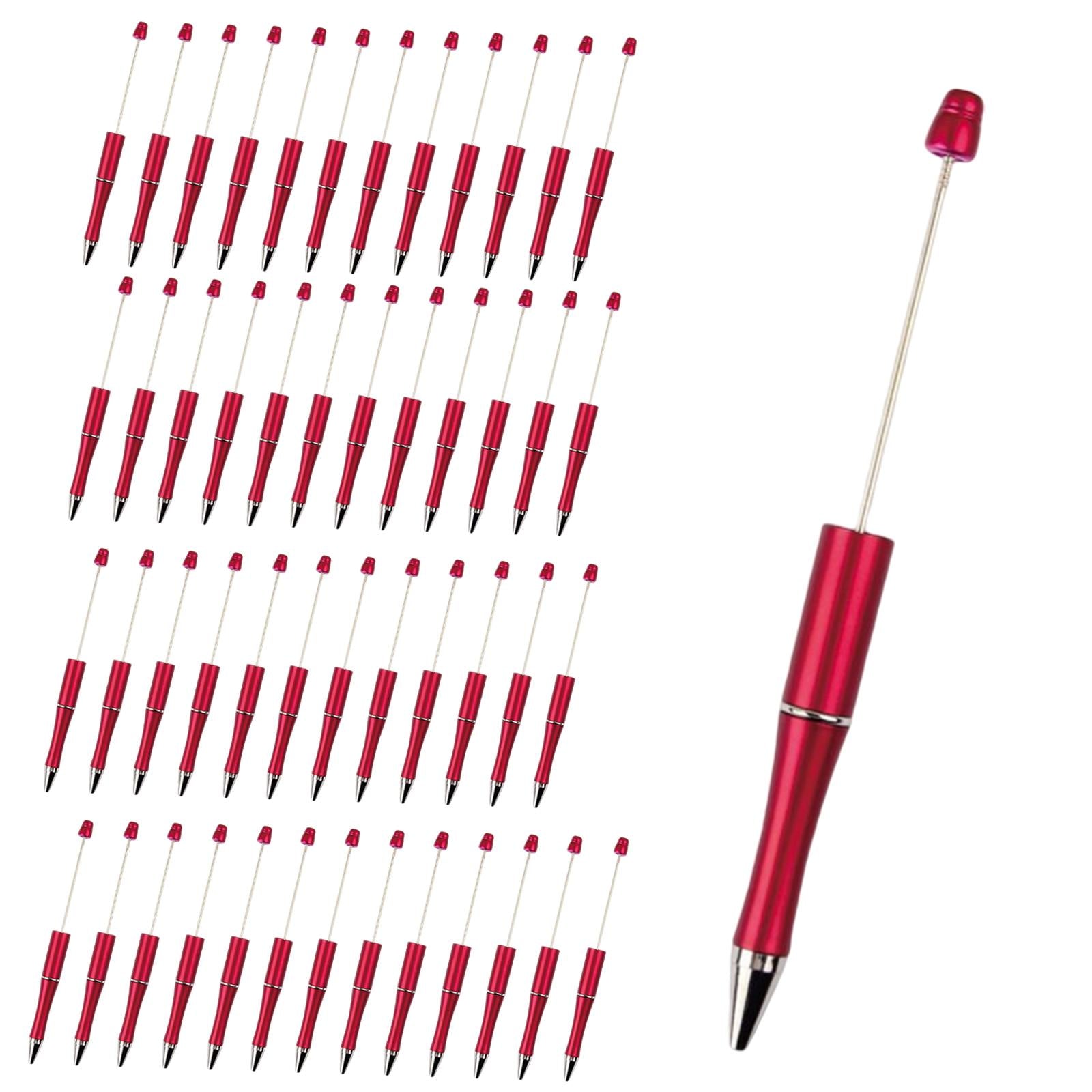 50x Bead Pens Ballpoint Pen Ball Pen for Office School Red