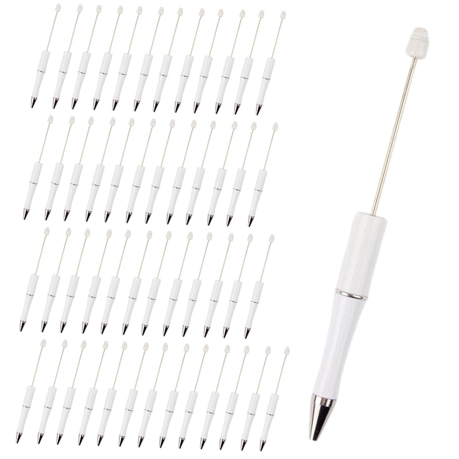 50x Bead Pens Ballpoint Pen Ball Pen for Office School White
