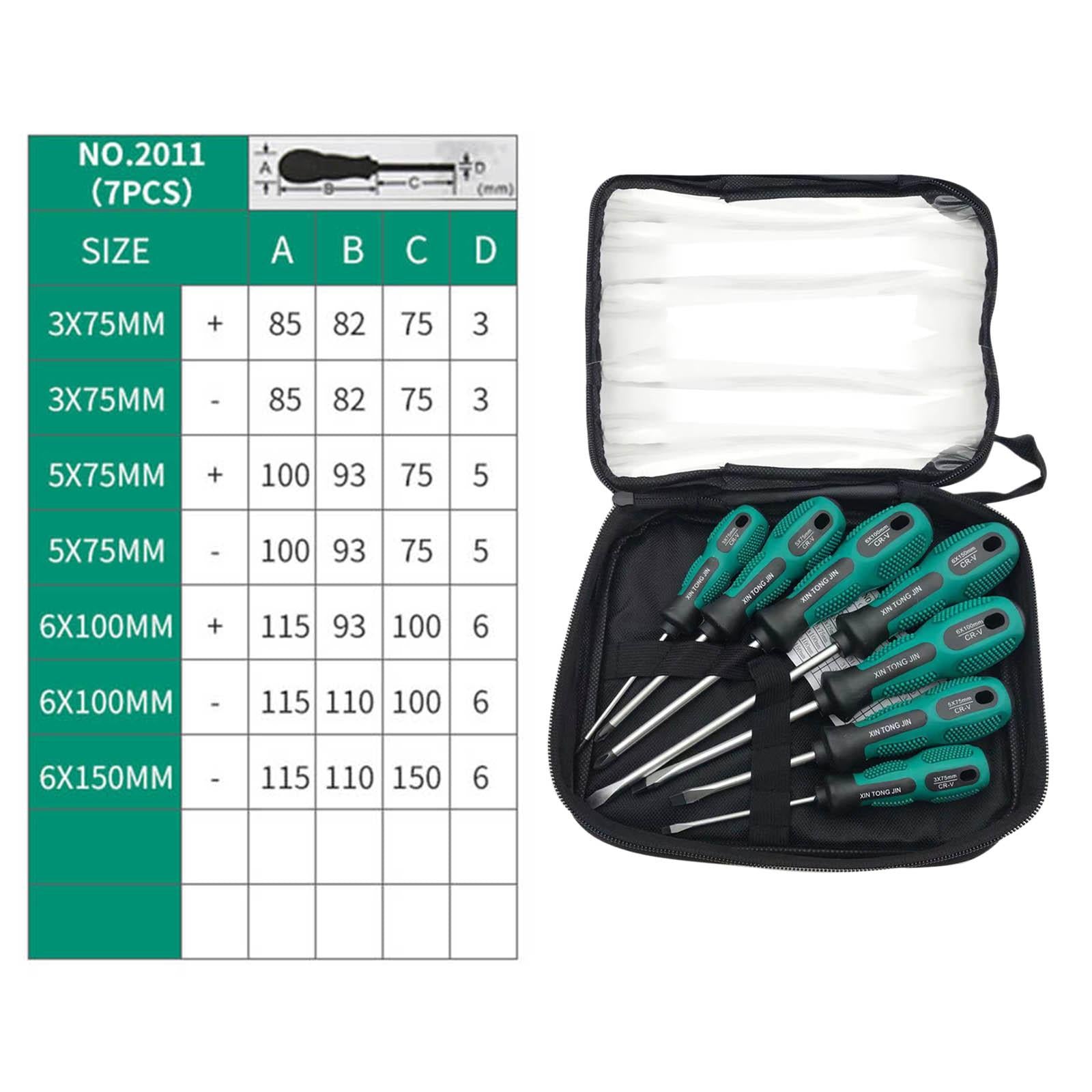 Multipurpose Hand Screwdriver Non Slip Handle for Bicycle Electricians 7pcs