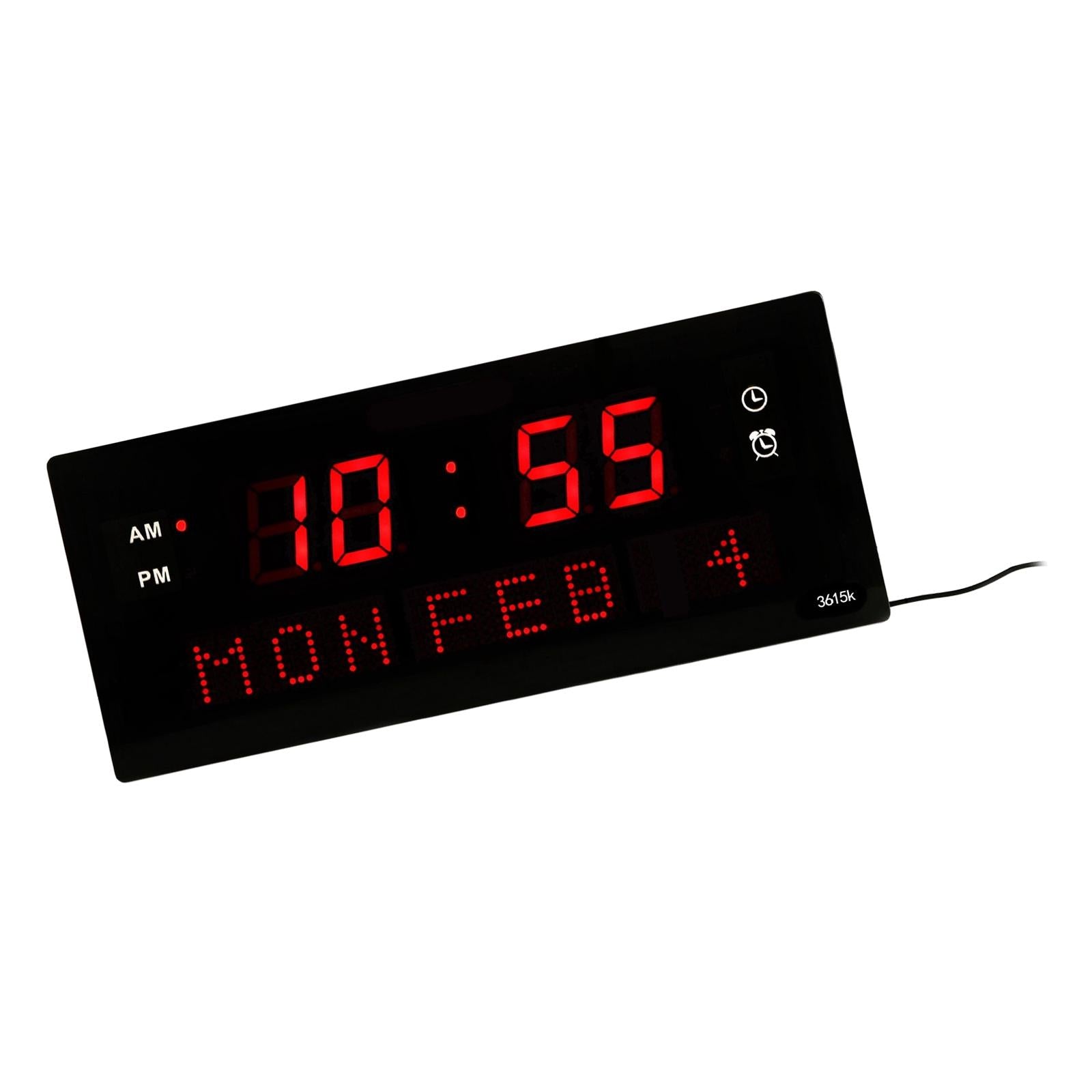 Large Digital Wall Clock Easy Viewing Big Red Number LED Tools for Kitchen