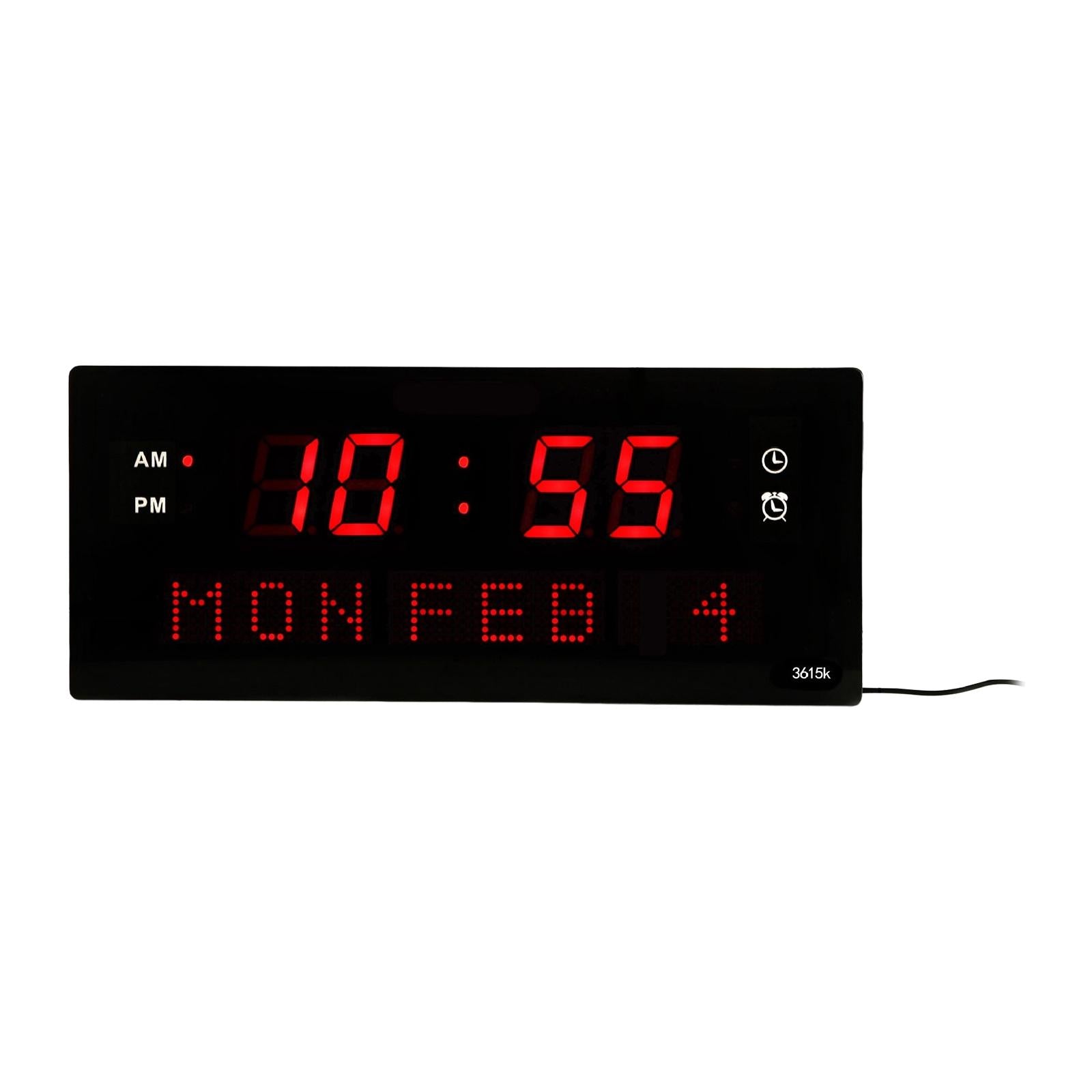 Large Digital Wall Clock Easy Viewing Big Red Number LED Tools for Kitchen