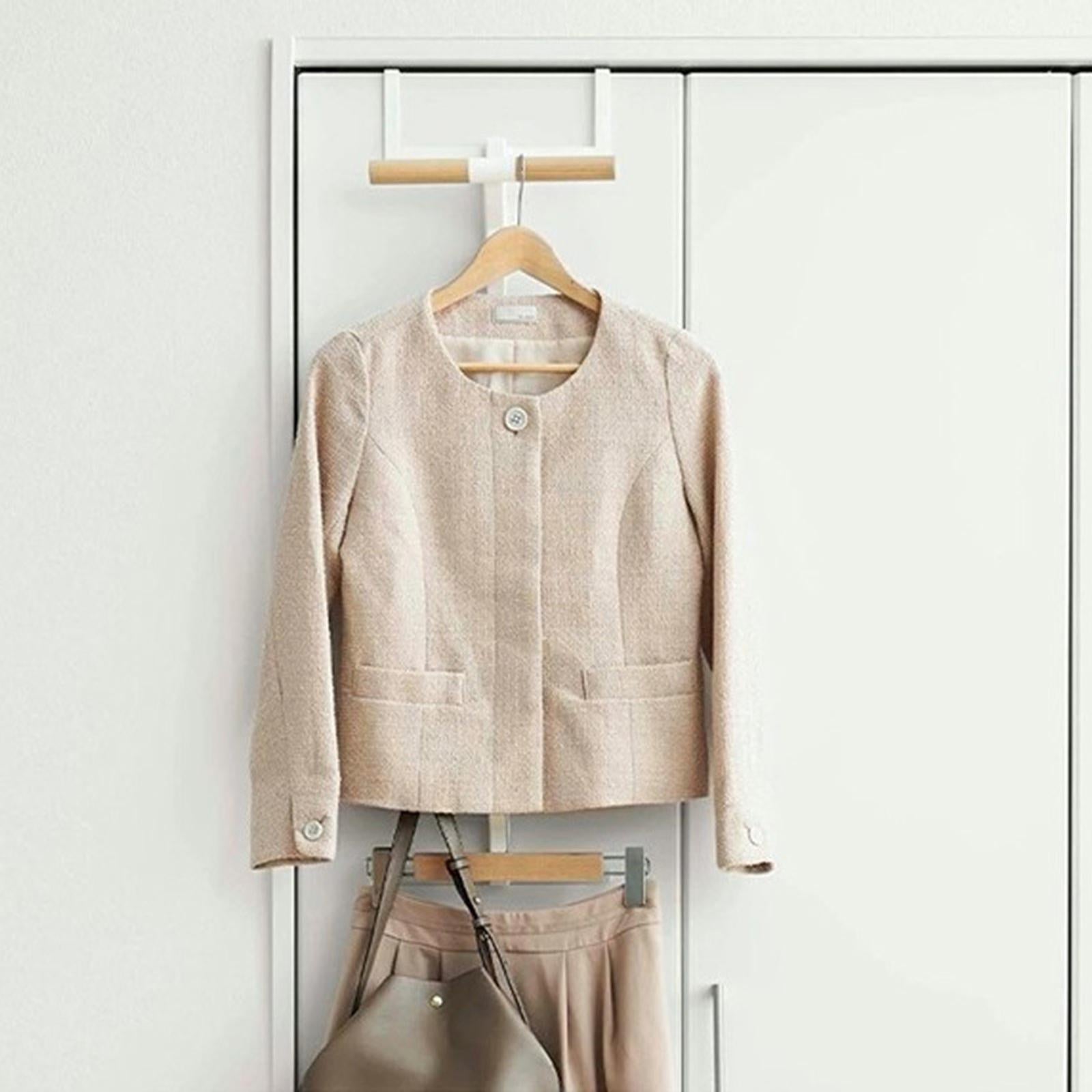 Over The Door Hanger for Shool Bag Sturdy for Bathroom Entryway White